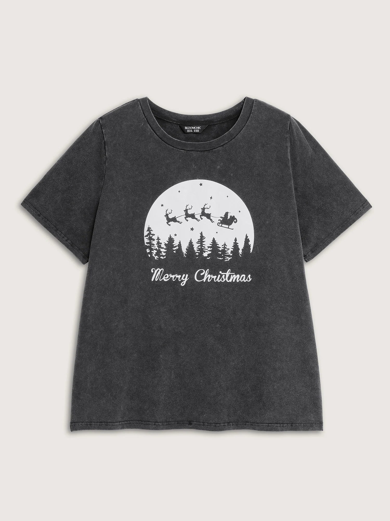 Vintage Cozy Merry Christmas Round Neck T-Shirt - Image 6