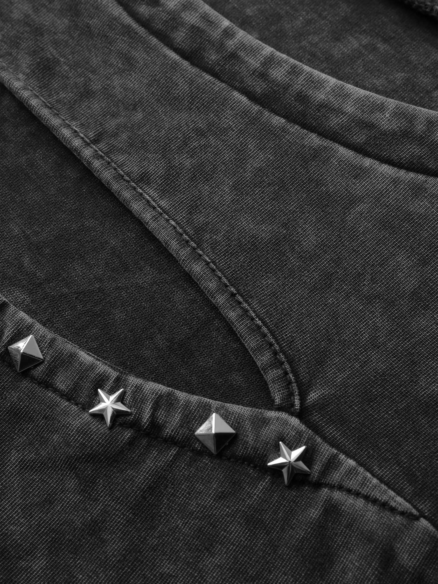 Vintage Cut Out Star Rivet Details Tank Top - Image 5