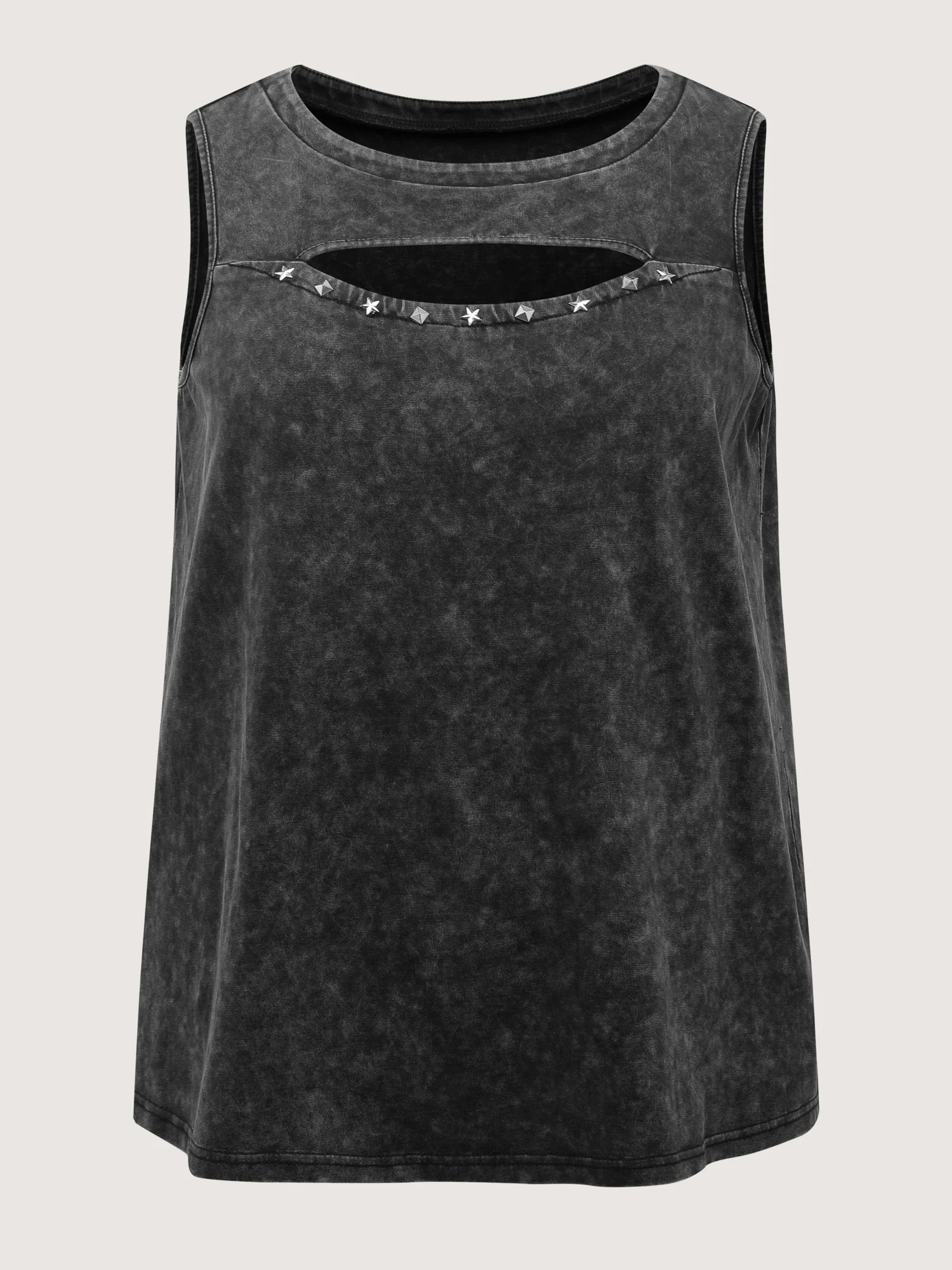 Vintage Cut Out Star Rivet Details Tank Top - Image 6