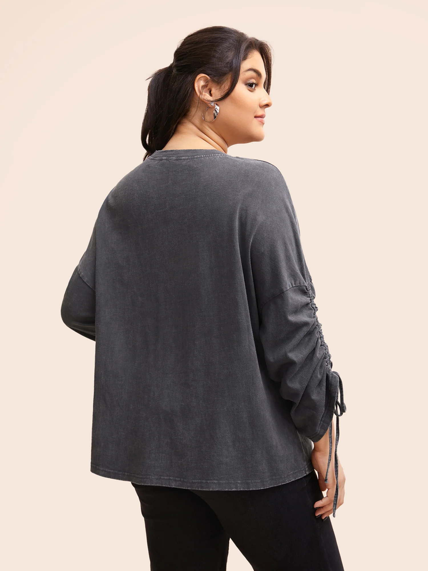 Vintage Drawstring Drop Shoulder T-shirt - Image 4