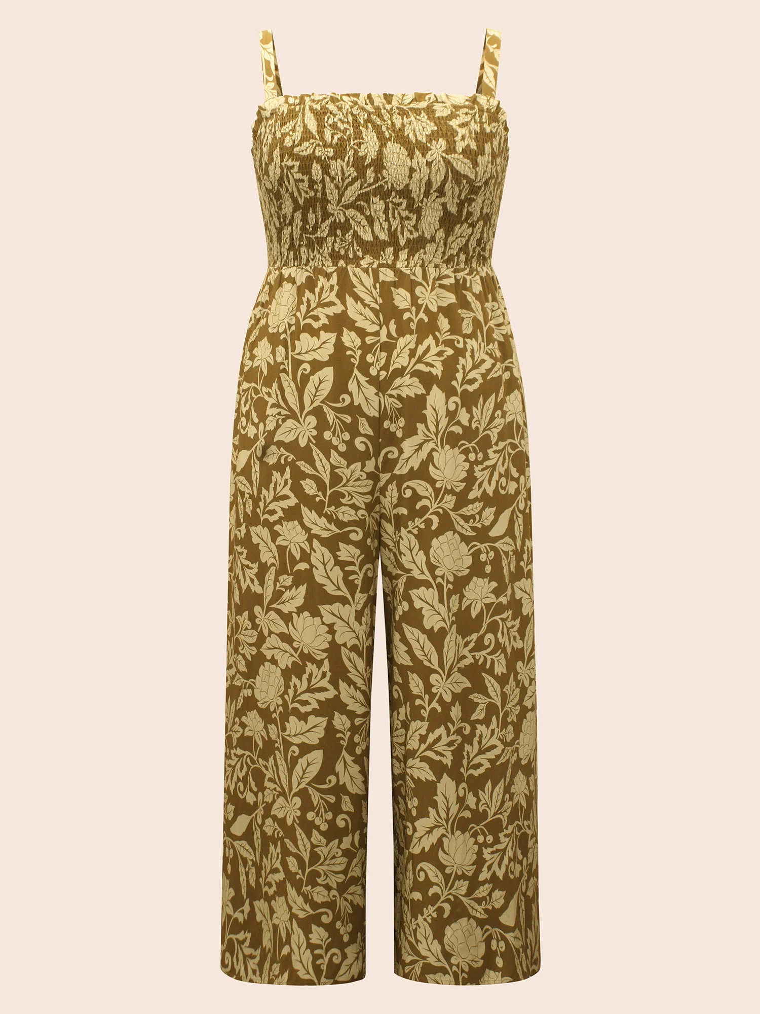 Vintage Flower Shirred Frill Trim Jumpsuit - Image 7