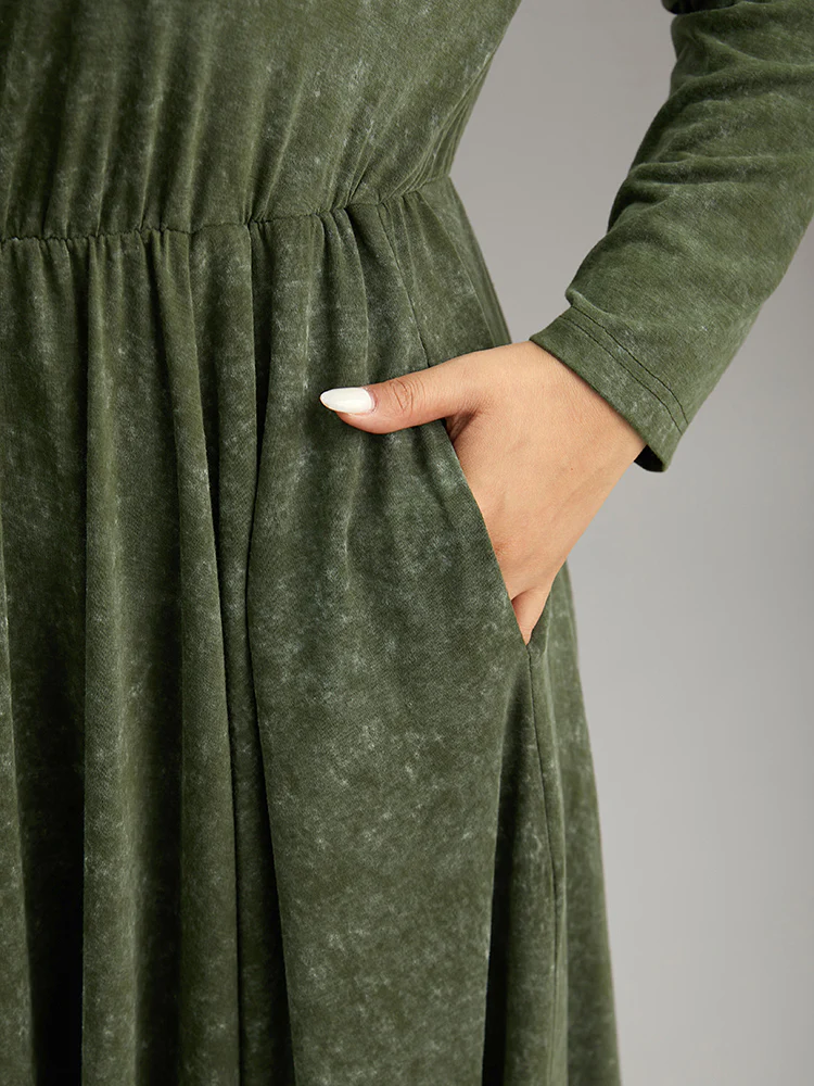 Vintage Heather Elastic Waist Hanky Hem Dress - Image 6