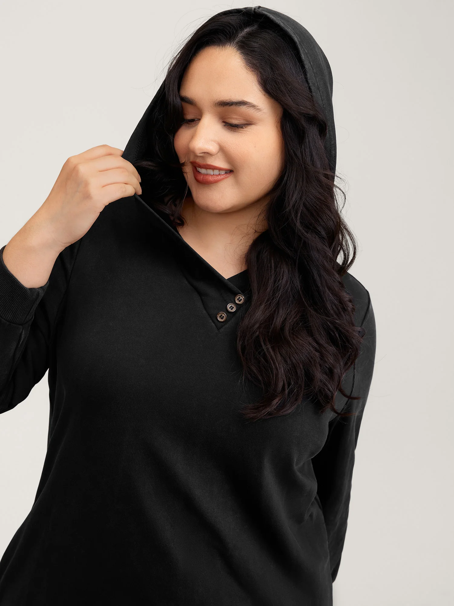 Vintage Hooded Sweatshirt Midi Dress - Image 2
