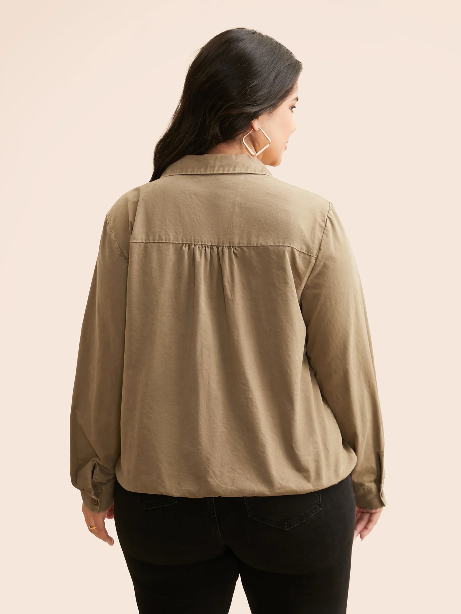 Vintage Patched Pocket Drawstring Shirt - Image 6