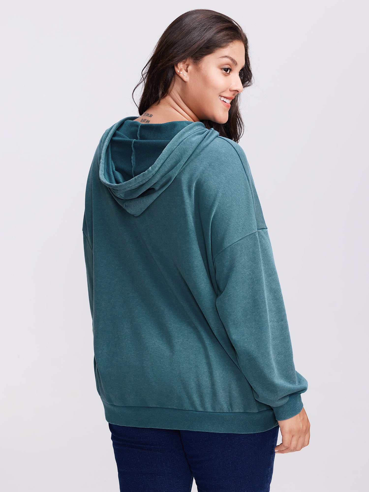 Vintage Pockets Solid Hoodie - Image 4