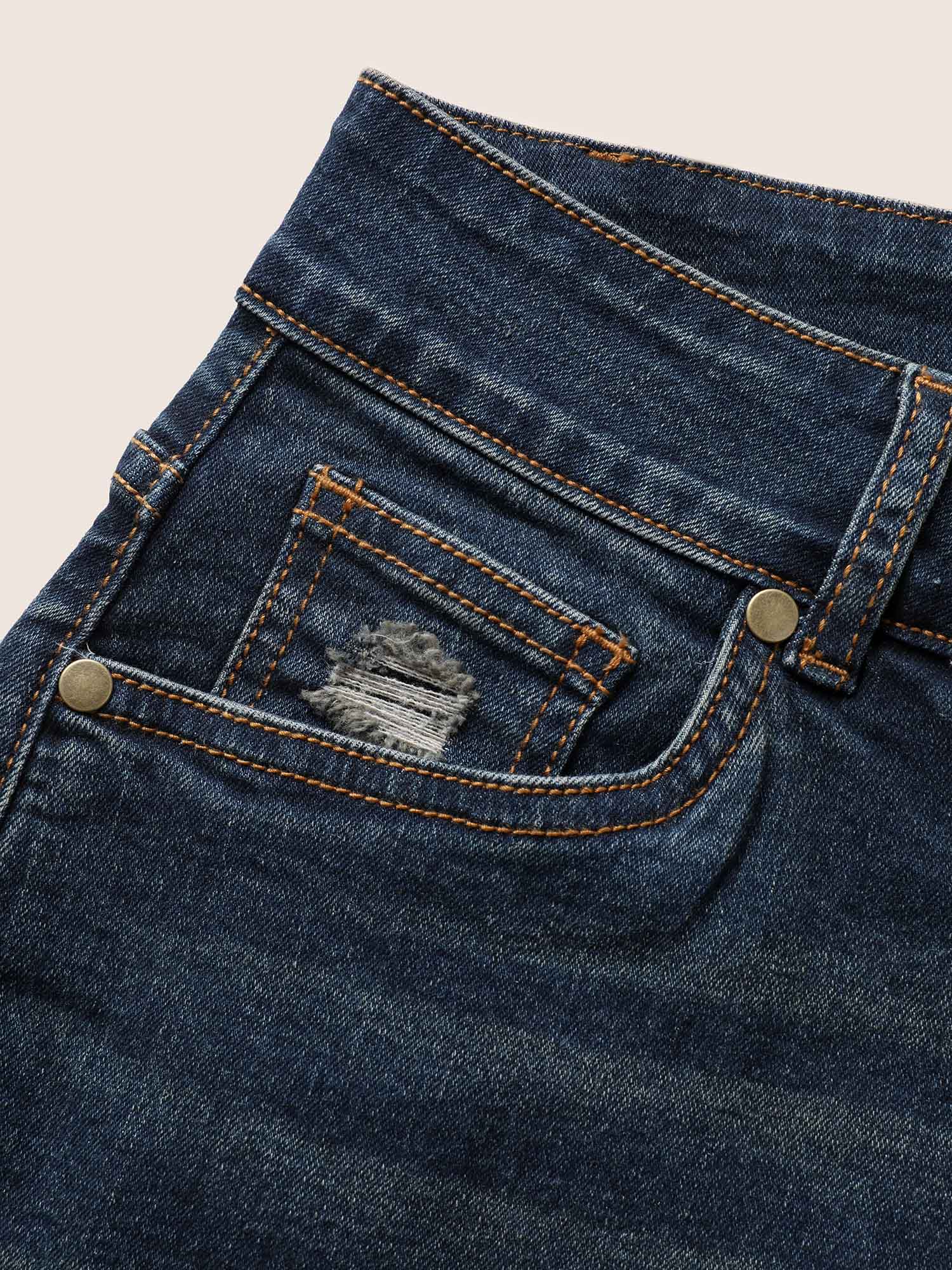 Vintage Slanted Pocket Roll Hem Jeans - Image 7