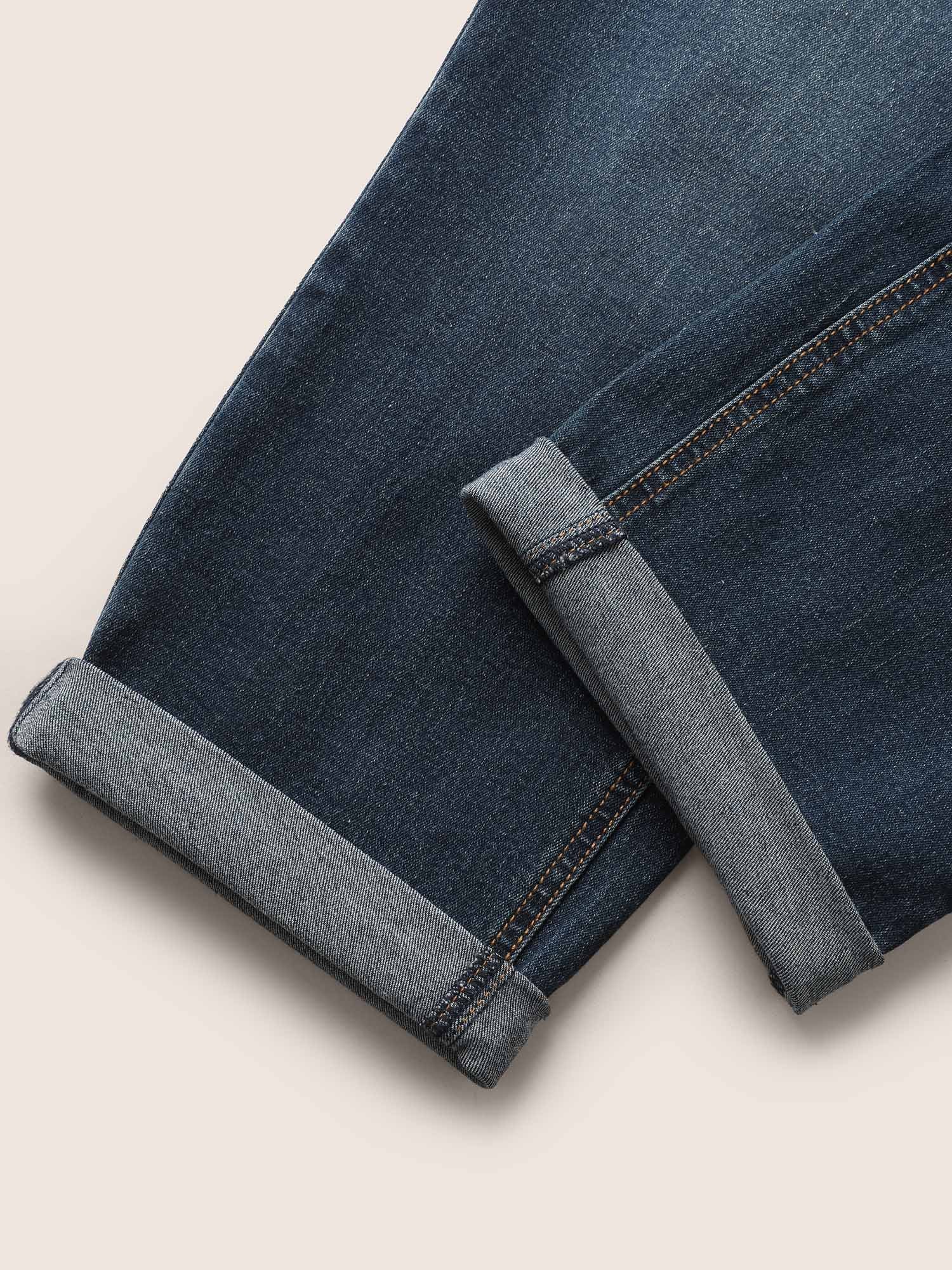 Vintage Slanted Pocket Roll Hem Jeans - Image 8