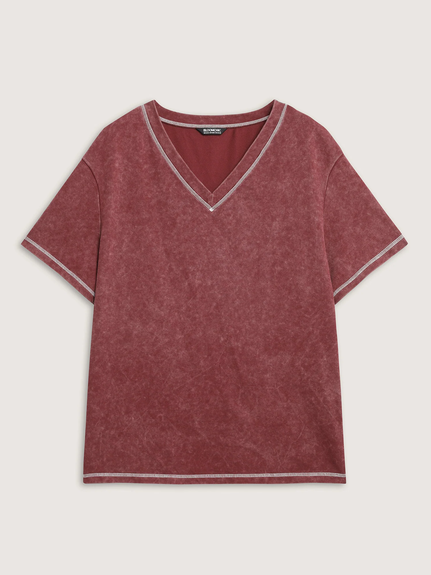 Vintage Stretchy V-Neck T-Shirt - Image 11