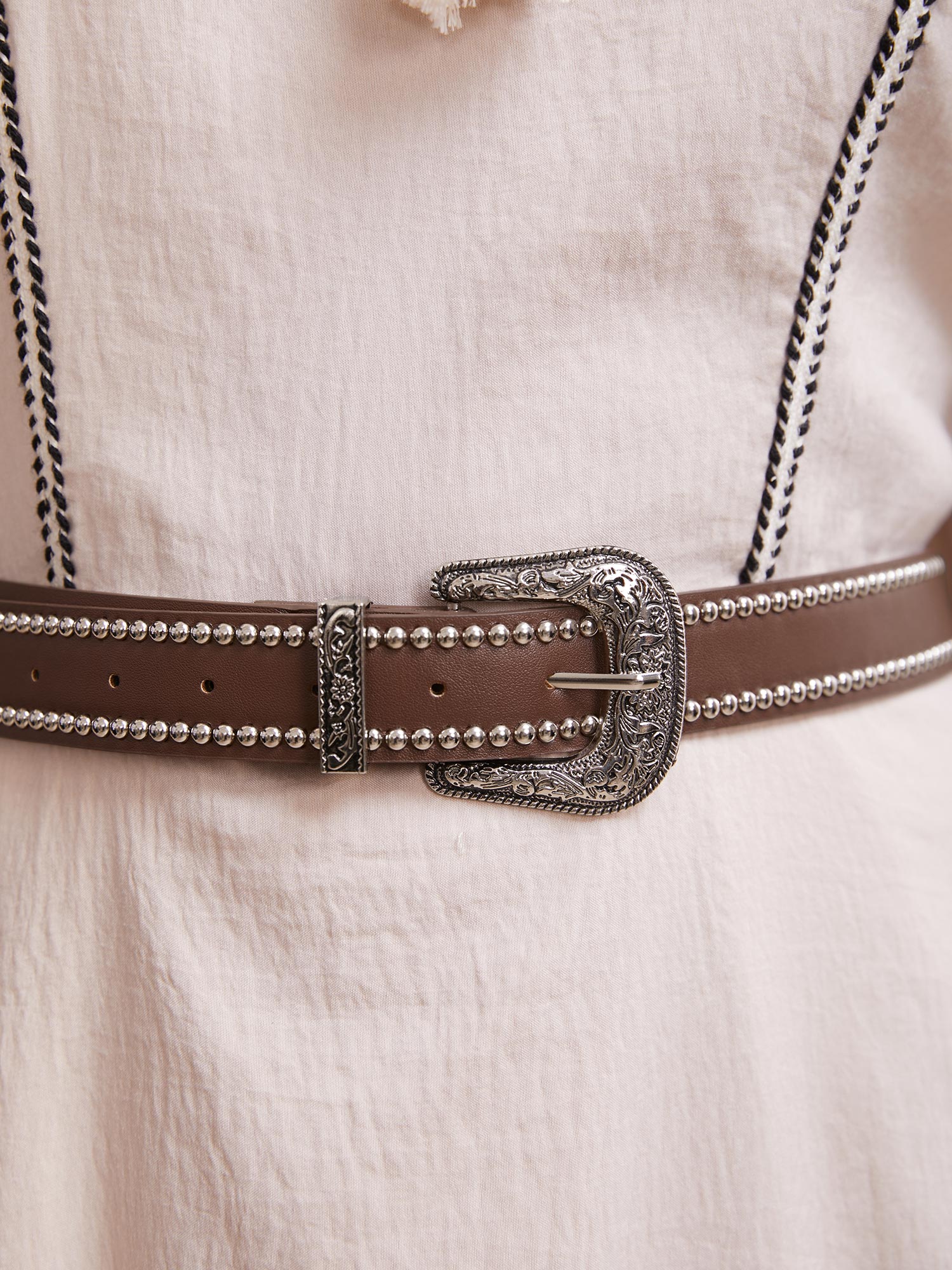 Vintage Texture Needle Buckle Belt - Image 4