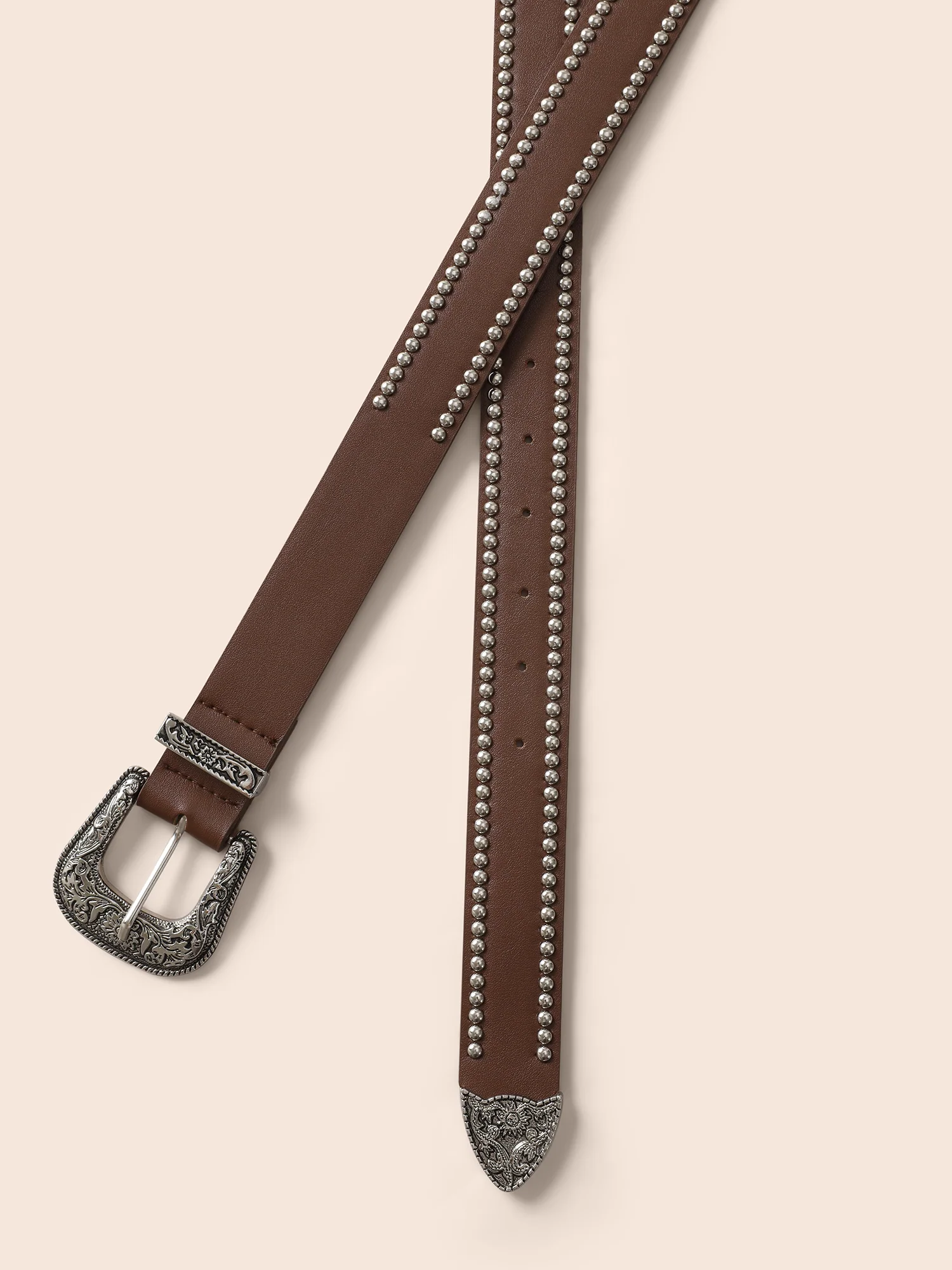 Vintage Texture Needle Buckle Belt - Image 5
