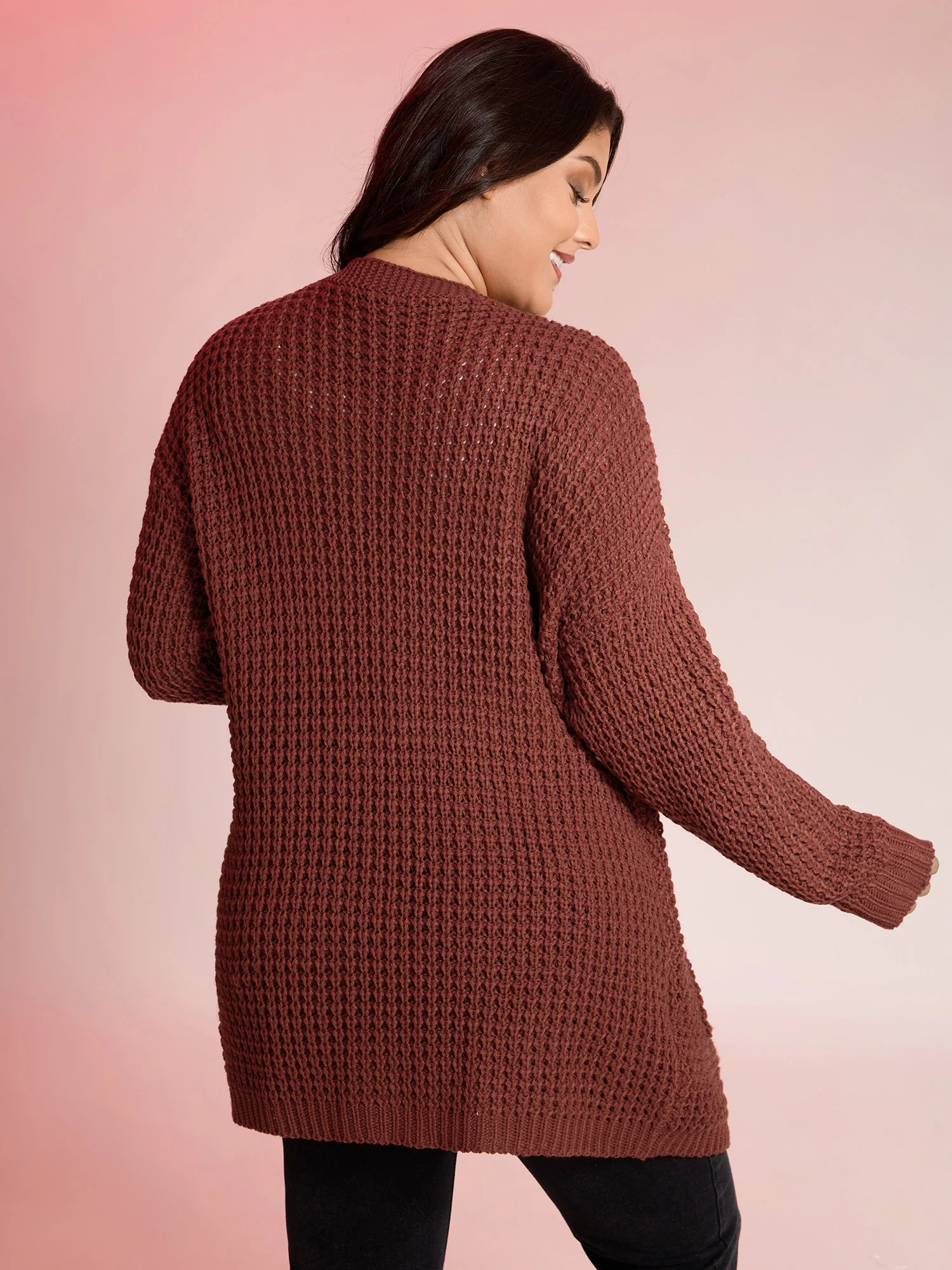 Vintage Textured Pockets Knit Cardigan - Image 4