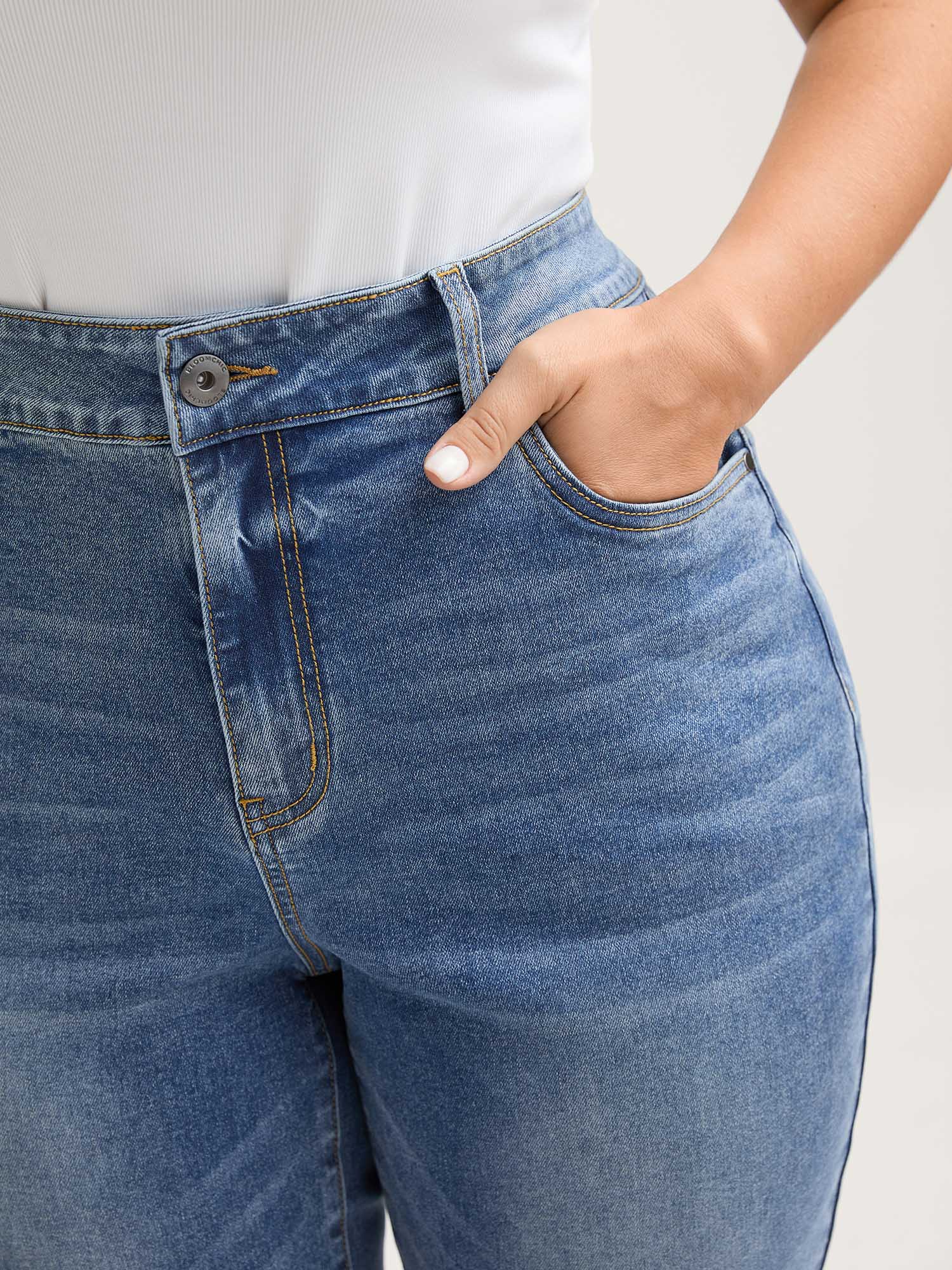 Vintage Wash Bootcut Cropped Jeans - Image 2