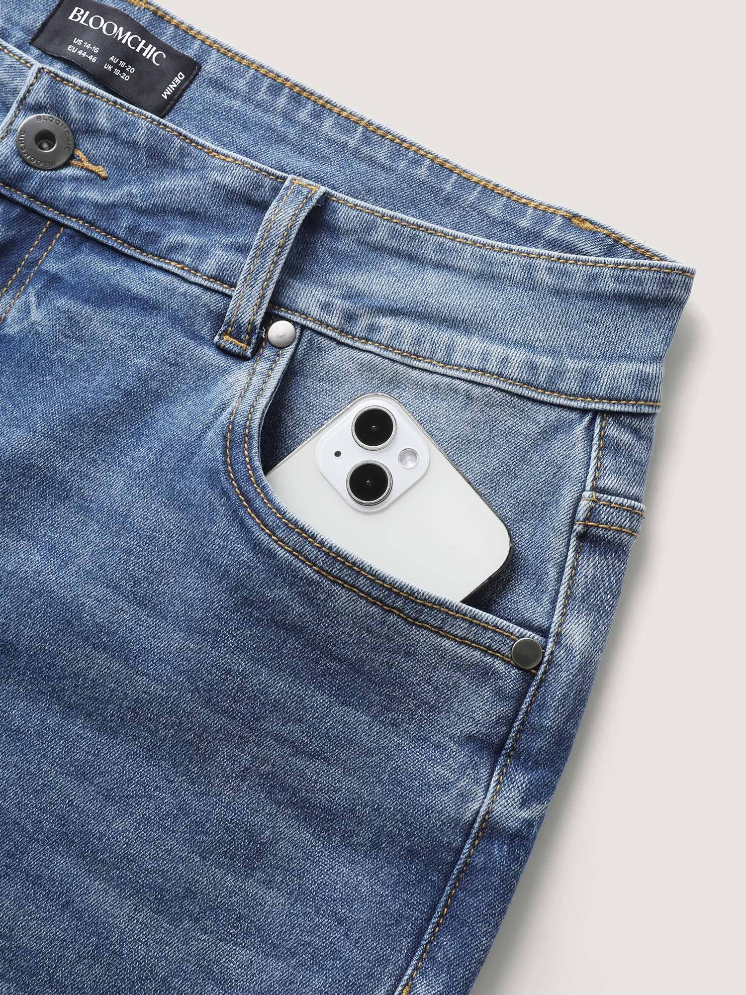 Vintage Wash Bootcut Cropped Jeans - Image 5