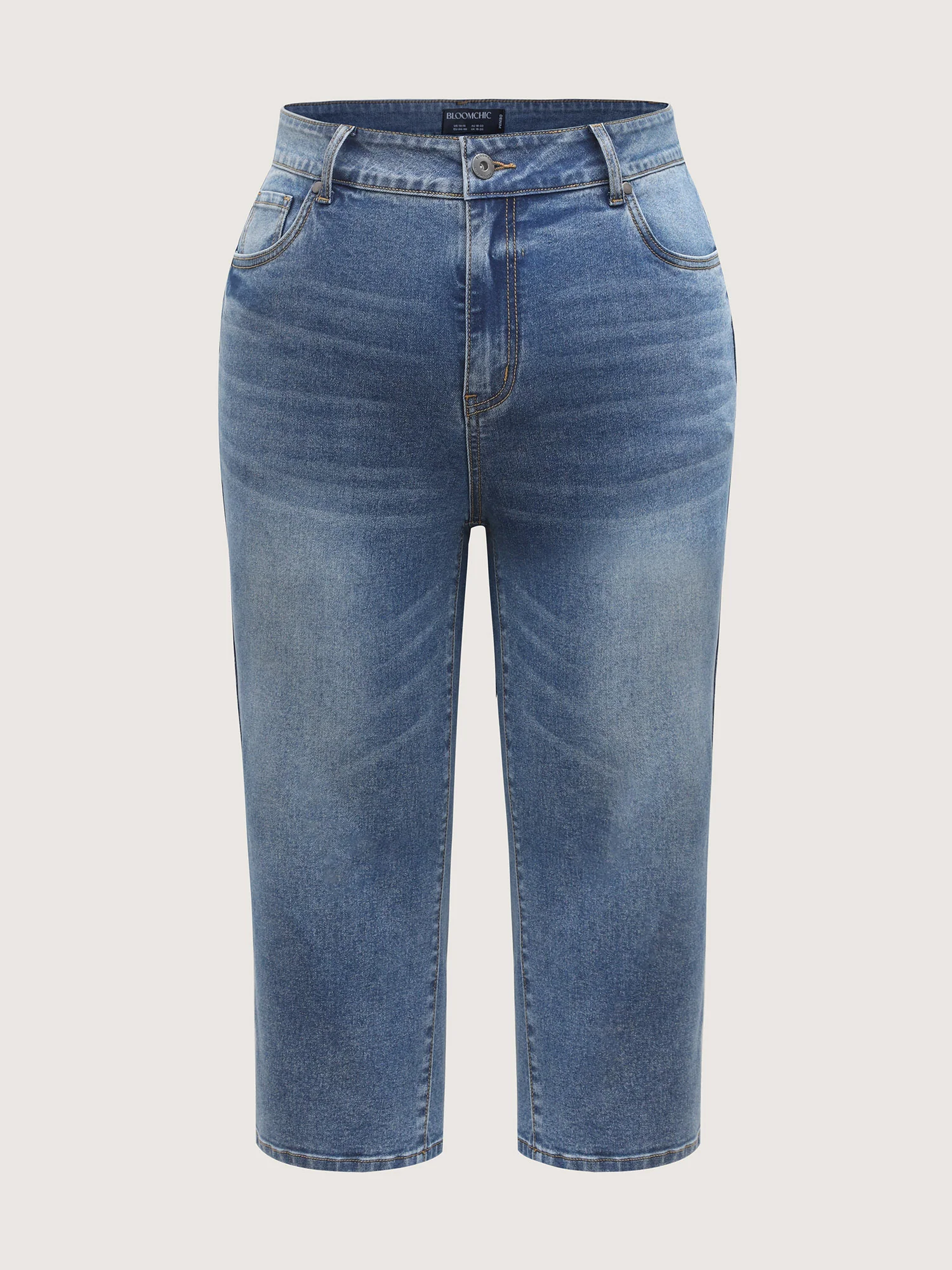 Vintage Wash Bootcut Cropped Jeans - Image 7