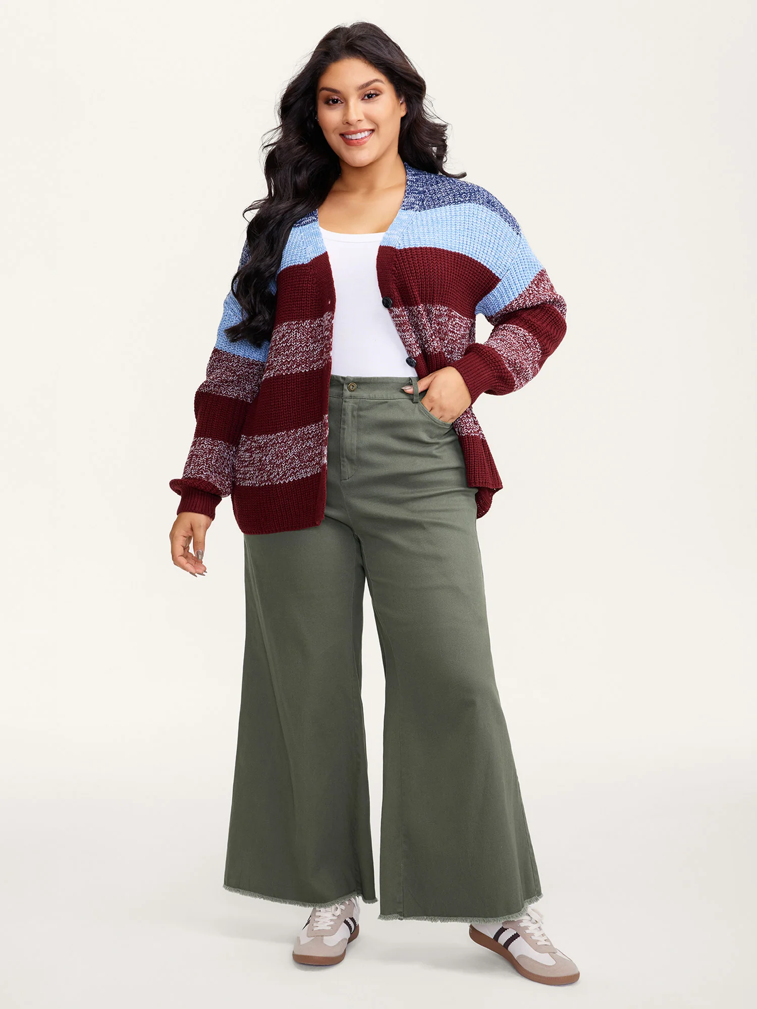 Vintage Wash Flared Hem Bootcut Pants - Image 2
