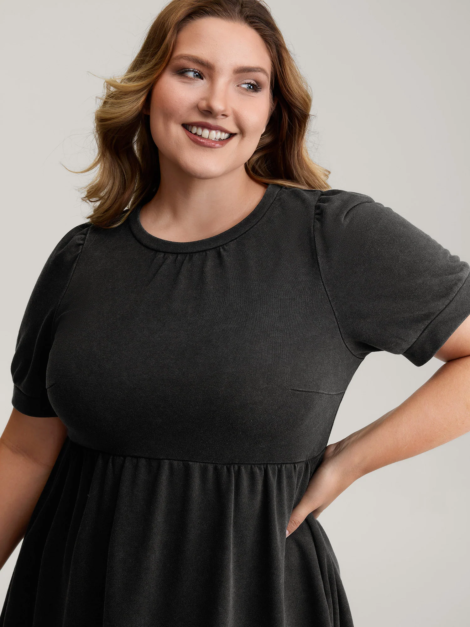 Vintage Wash Pockets Flared Mini Dress - Image 2