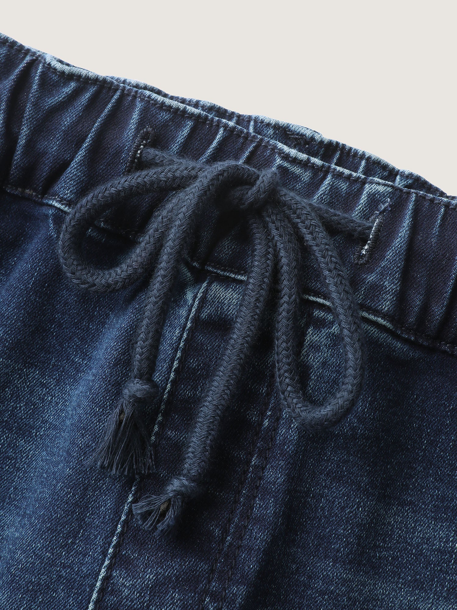 Vintage Wash Rubber Waist Straight-Leg Jeans - Image 6