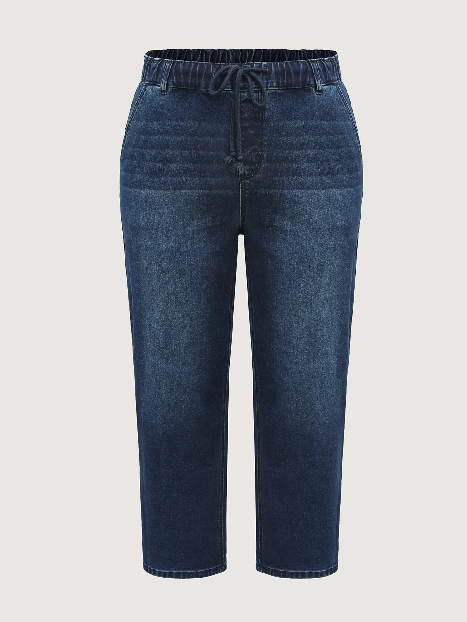 Vintage Wash Rubber Waist Straight-Leg Jeans - Image 7
