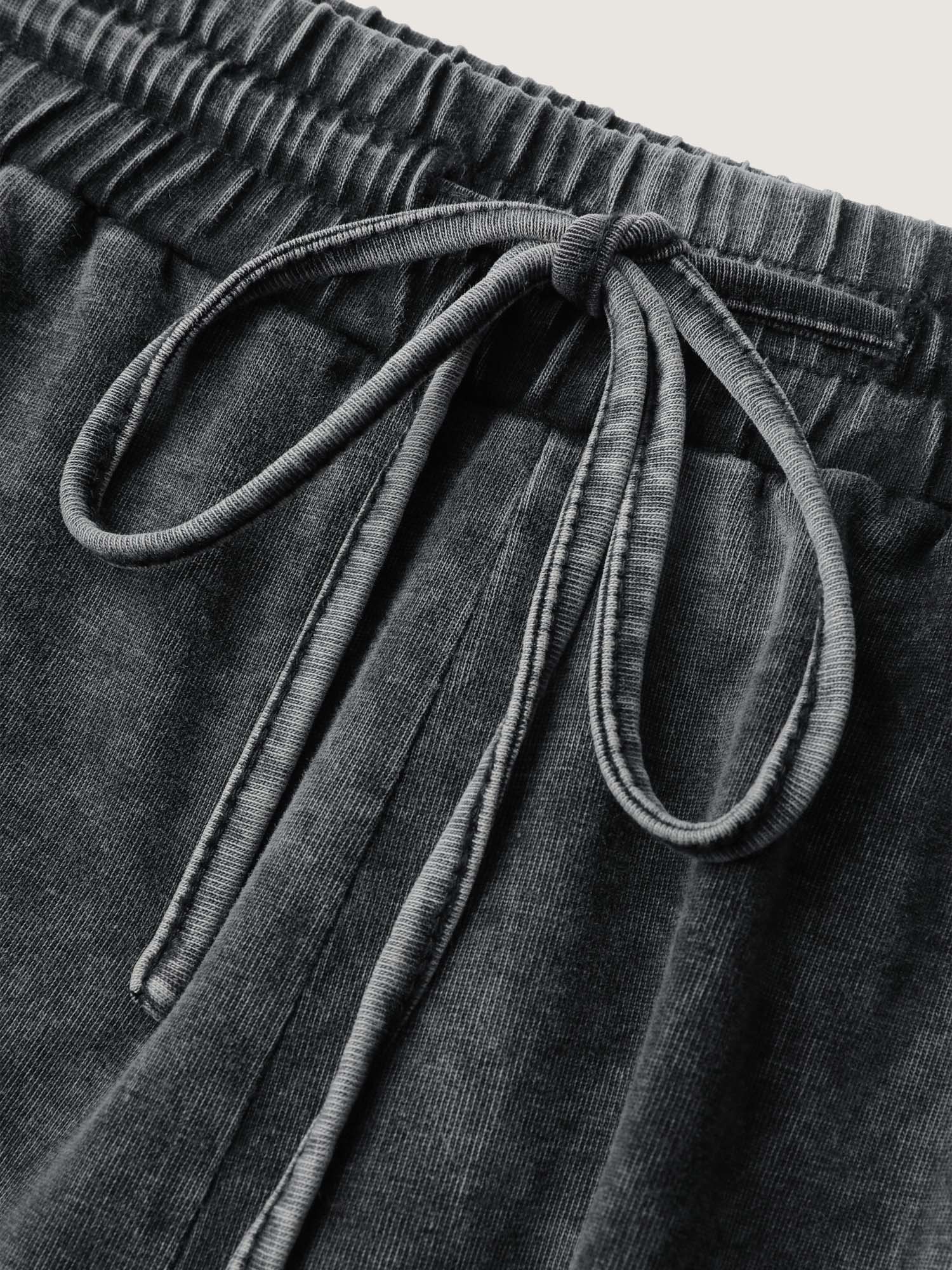Vintage Washed Drawstring Wide Leg Pants - Image 7