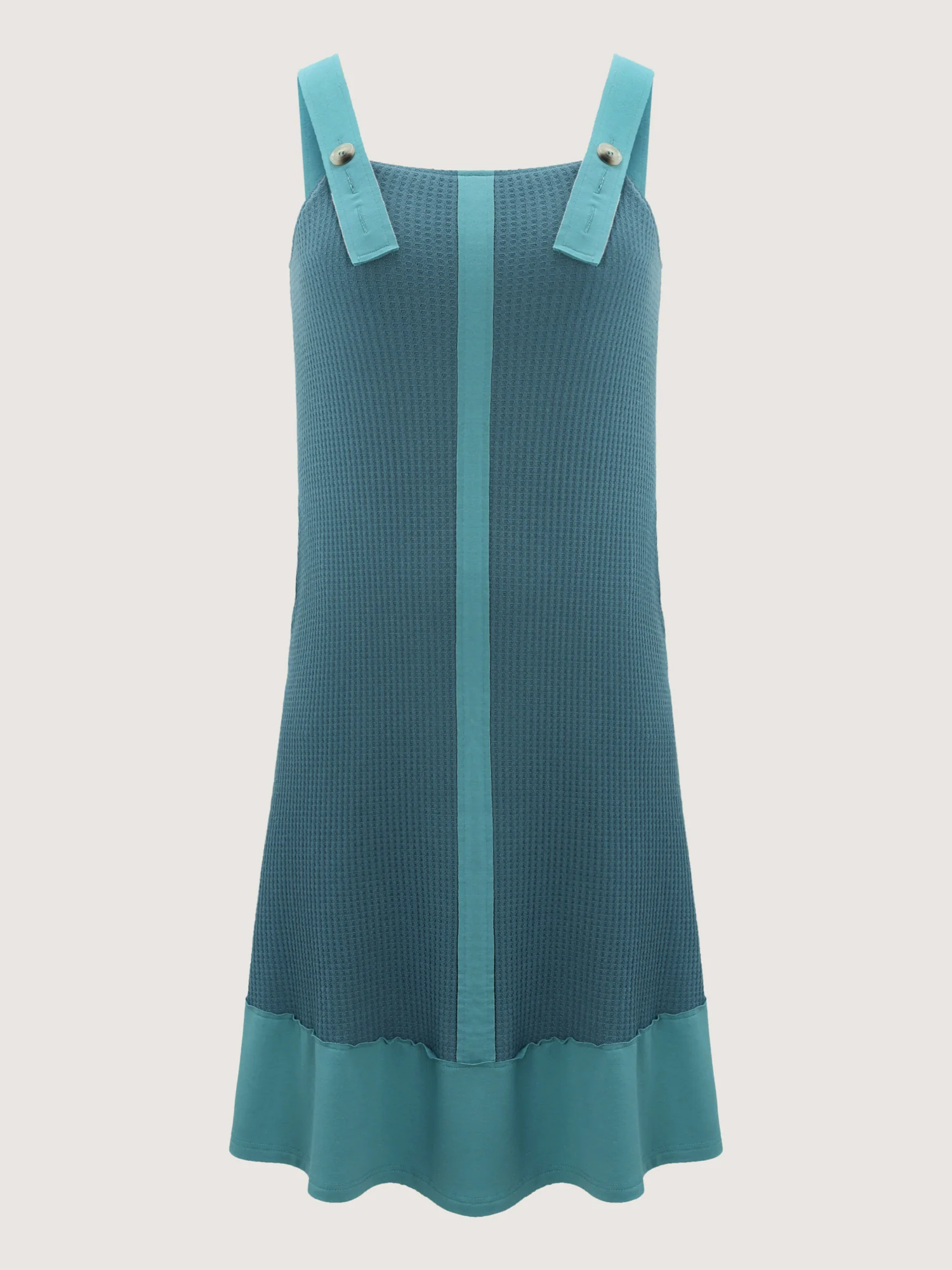 Waffle Color Contrast Adjustable Midi Dress - Image 8