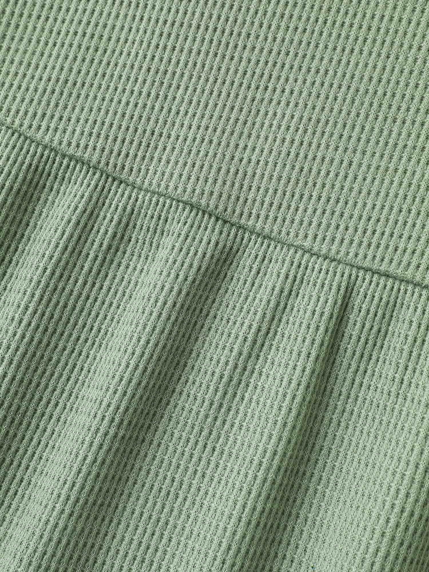 Waffle Flutter Sleeve Stretchy Plain Top - Image 6
