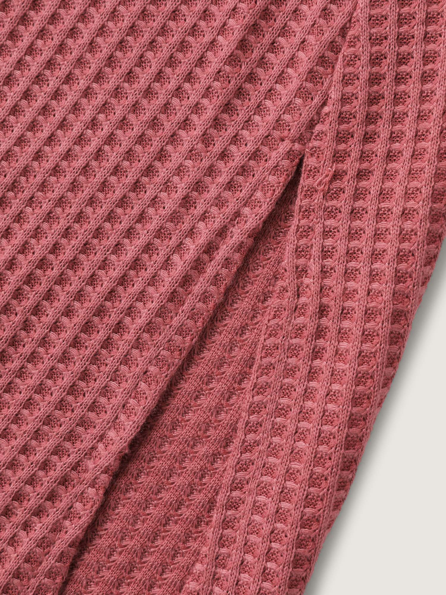 Waffle Grid Side Slit Flared T-Shirt - Image 6