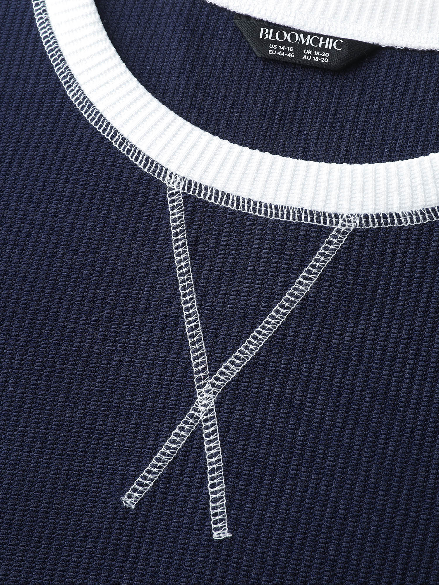 Waffle Layered Color Contrast T-Shirt - Image 5