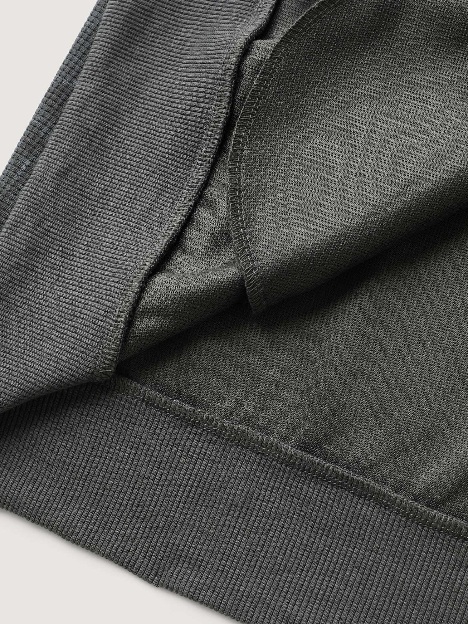 Waffle Texture Solid Zipper Hoodie - Image 8