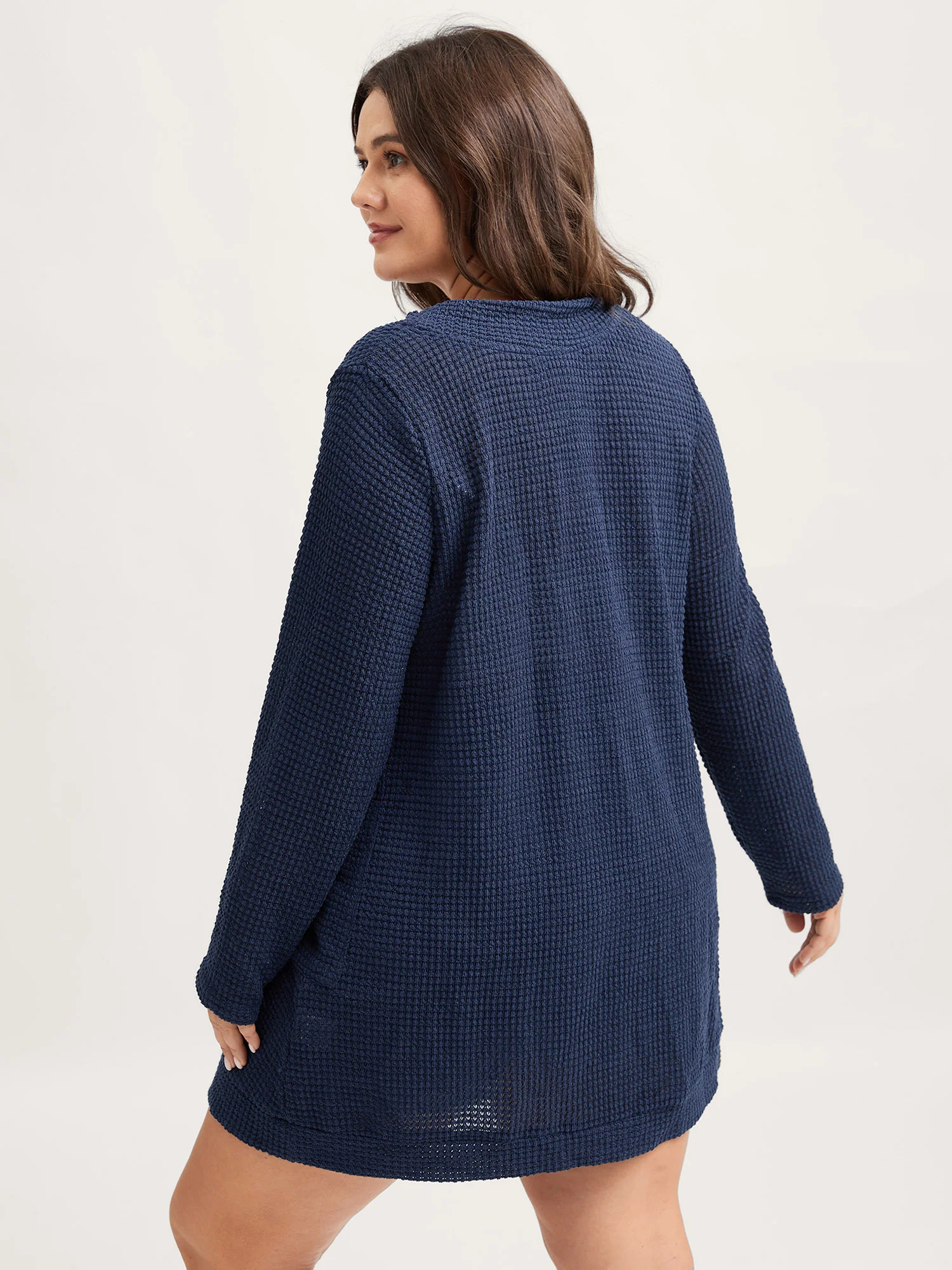 Waffle Textured Arc Hem Jacket - Image 4