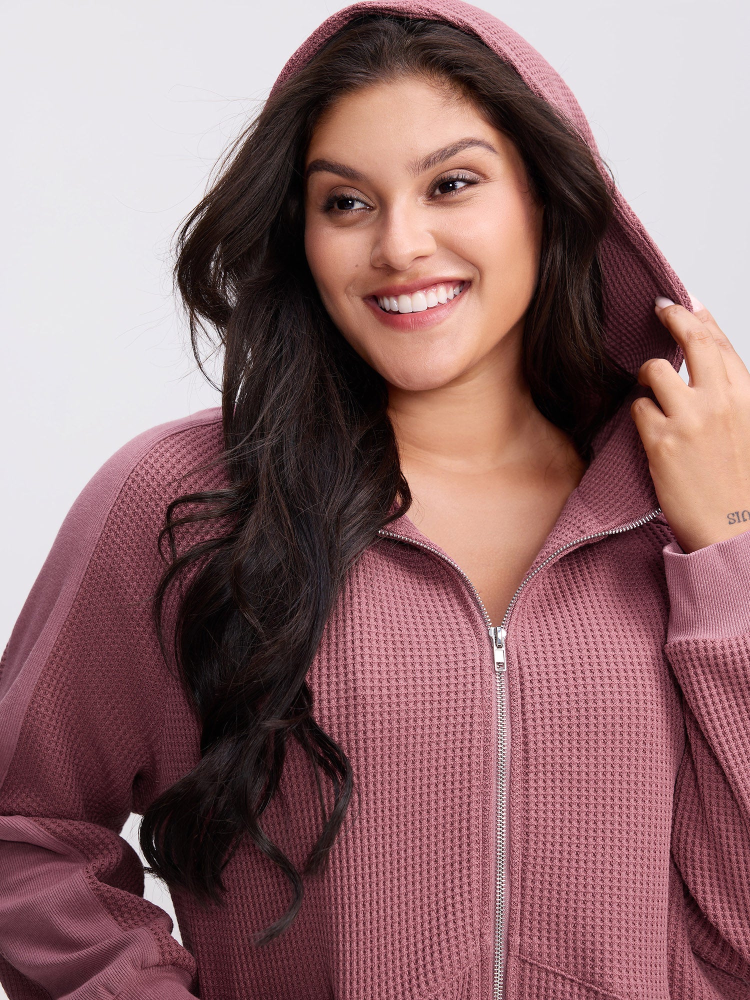 Waffle Weave Blend Pockets Jacket - Image 2