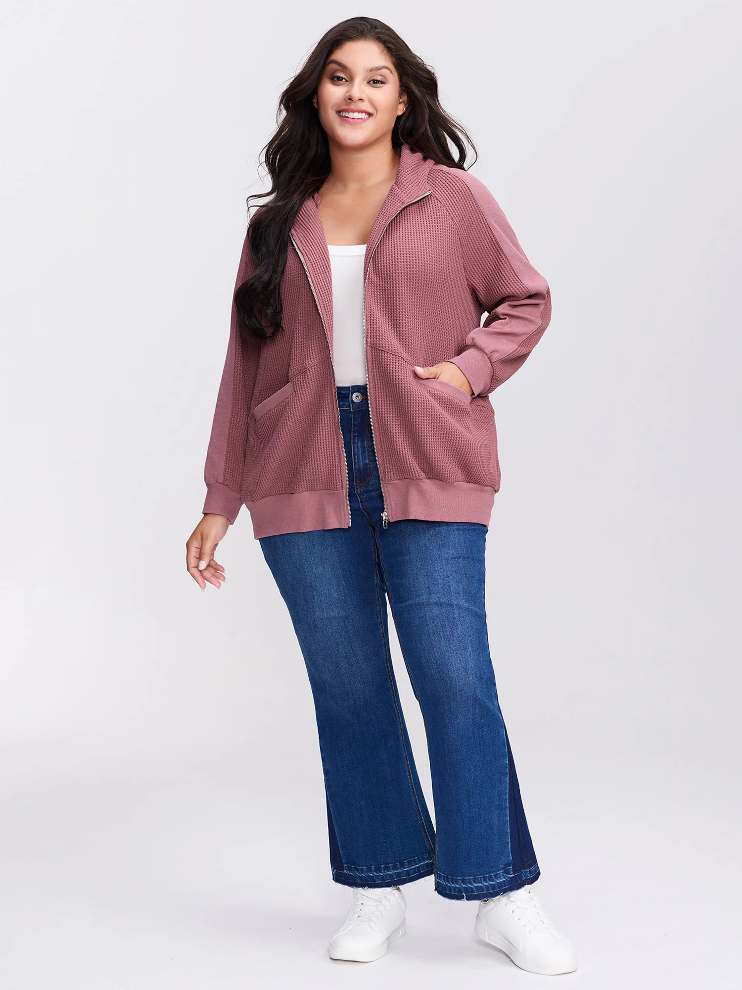 Waffle Weave Blend Pockets Jacket - Image 3