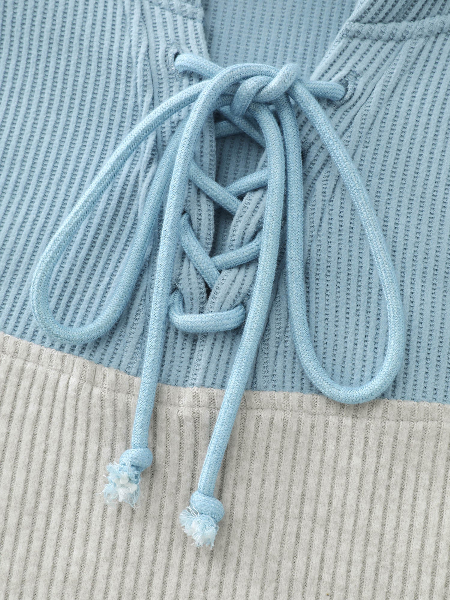 Waffle Weave Color Contrast Hoodie - Image 5