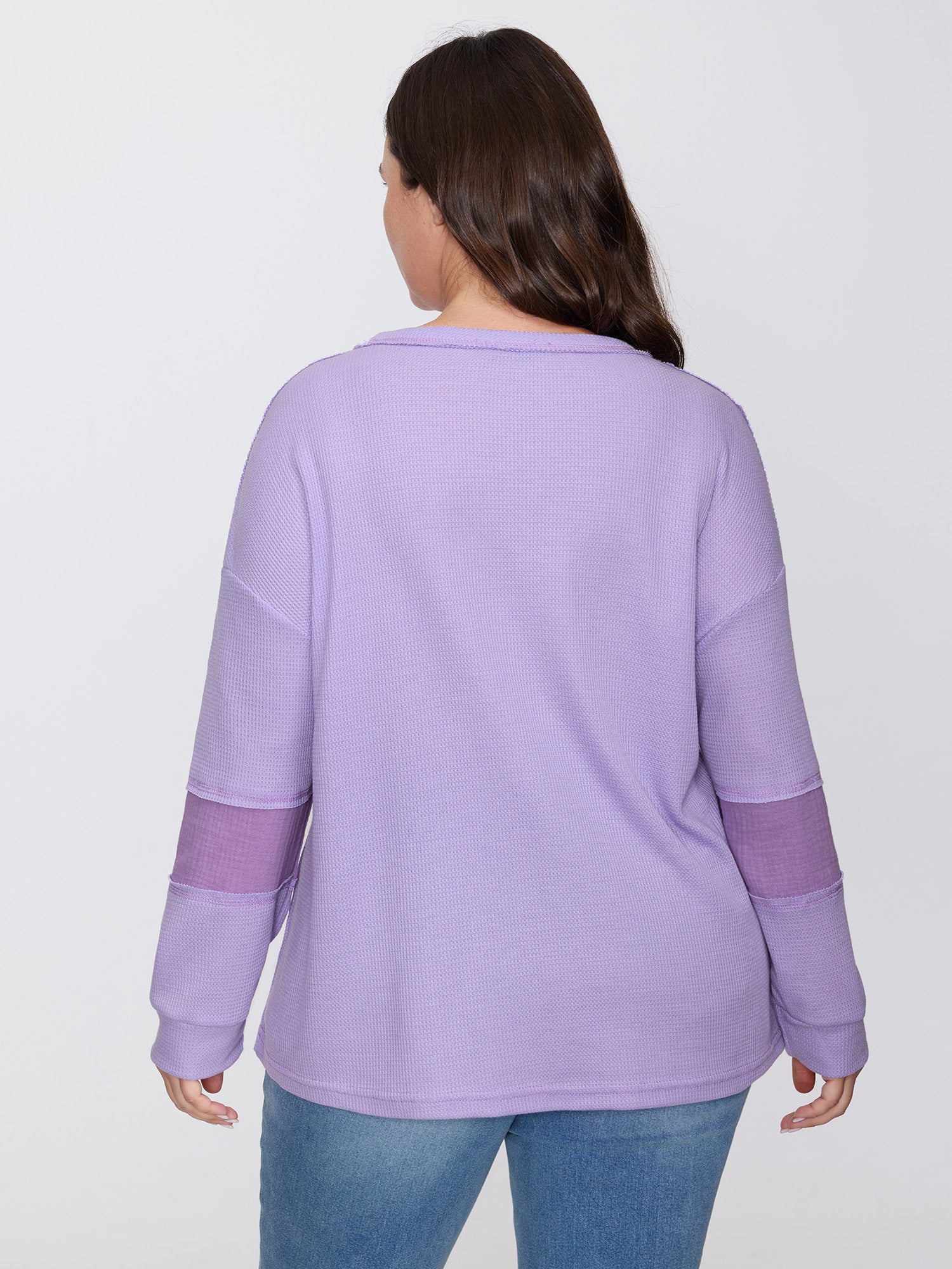 Waffle Weave Color Patchwork T-Shirt - Image 4