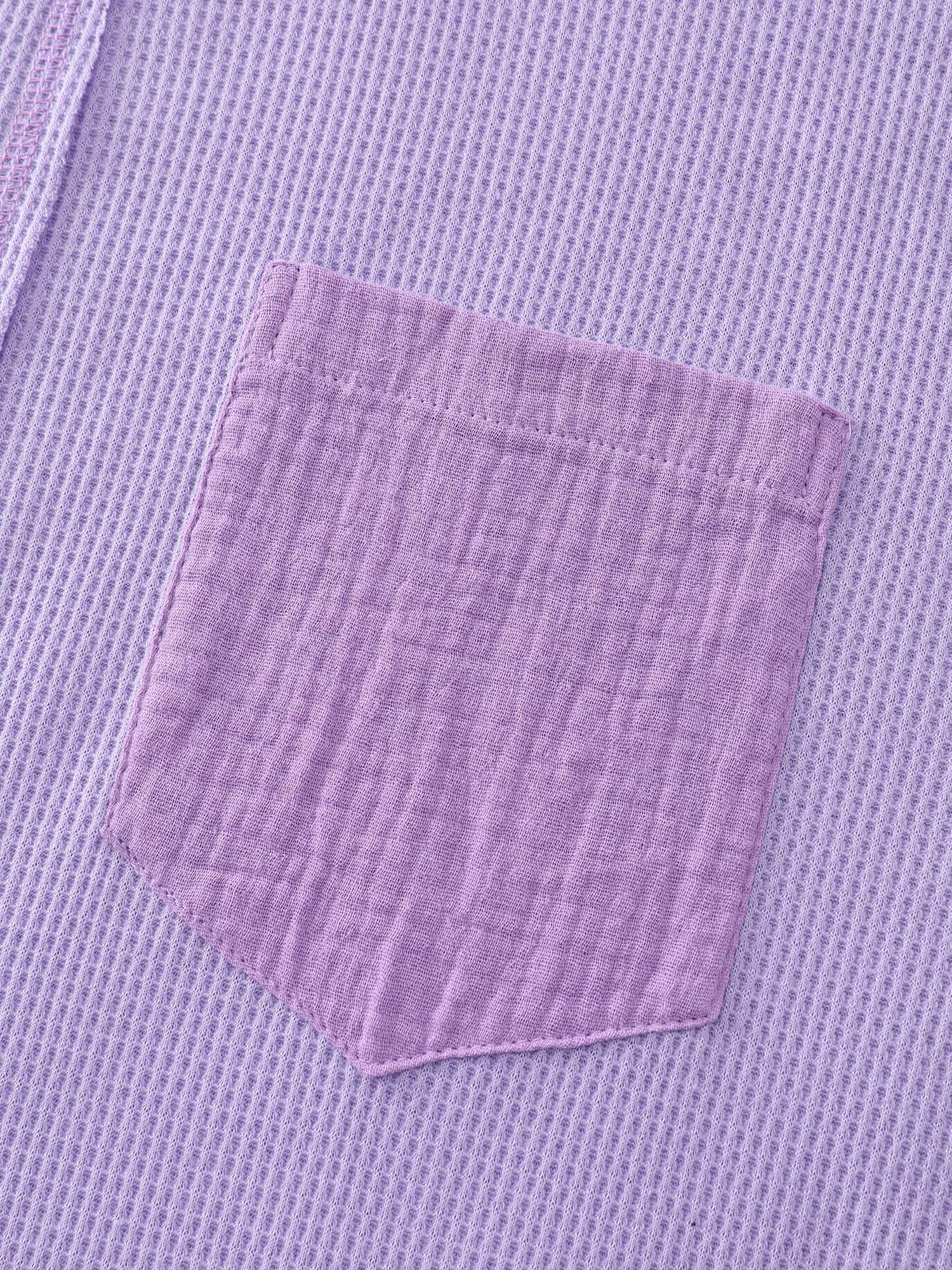 Waffle Weave Color Patchwork T-Shirt - Image 5