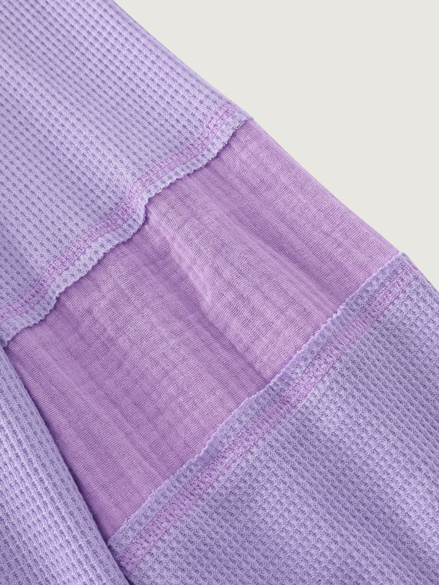 Waffle Weave Color Patchwork T-Shirt - Image 6