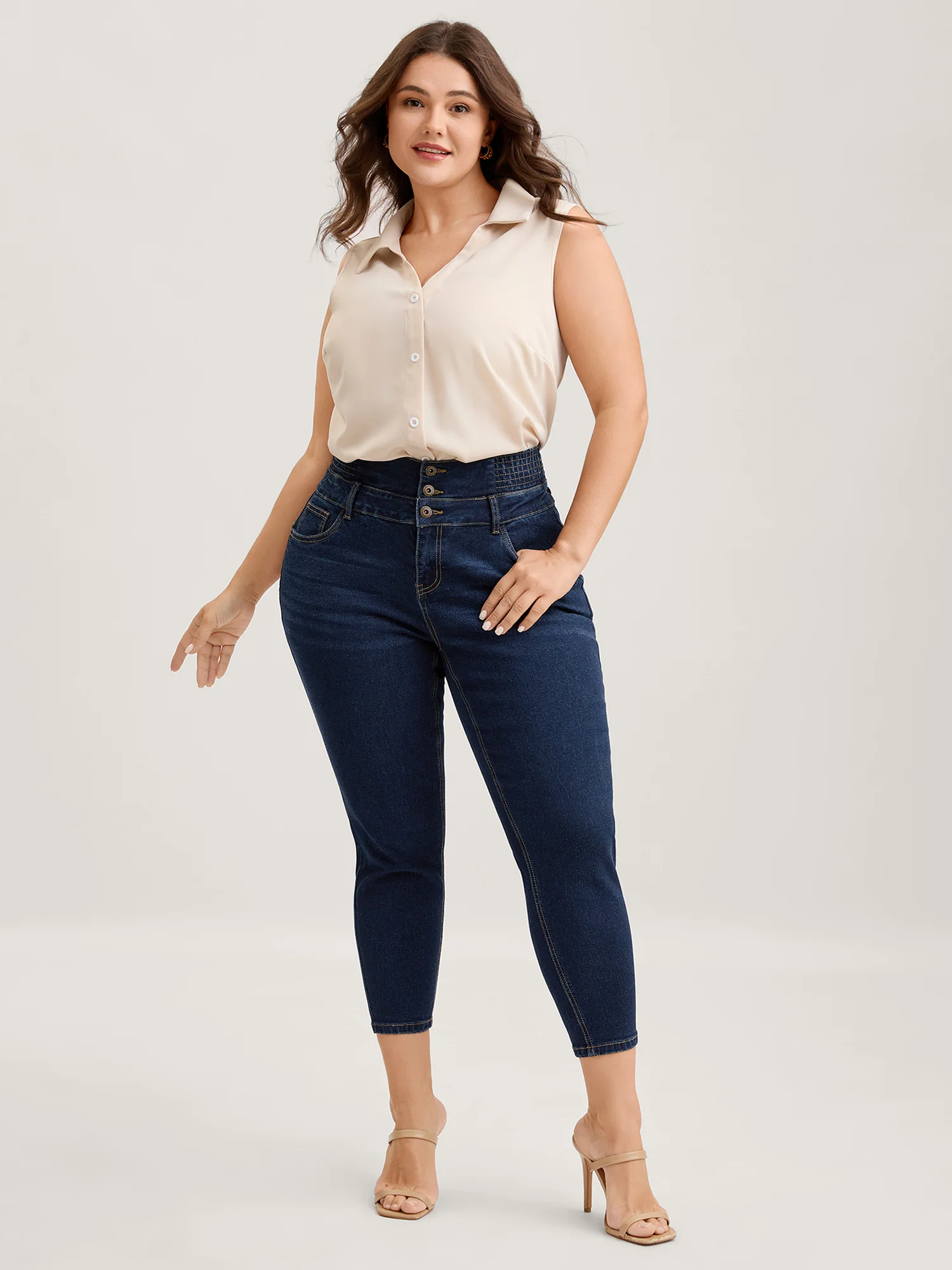 Waist-Cinching Sculpted Skinny-Fit Jeans - Image 4