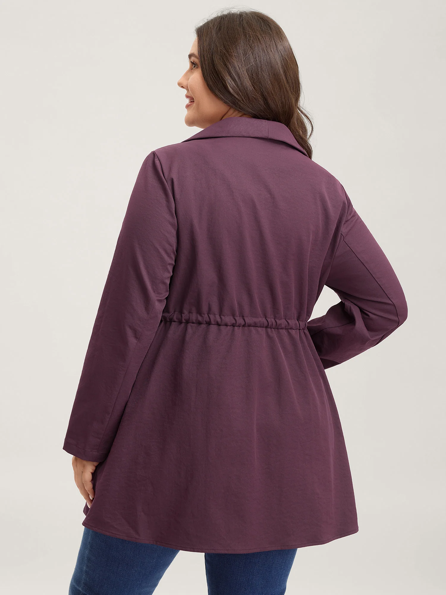 Waist-Defining Drawstring Pockets Jacket - Image 5