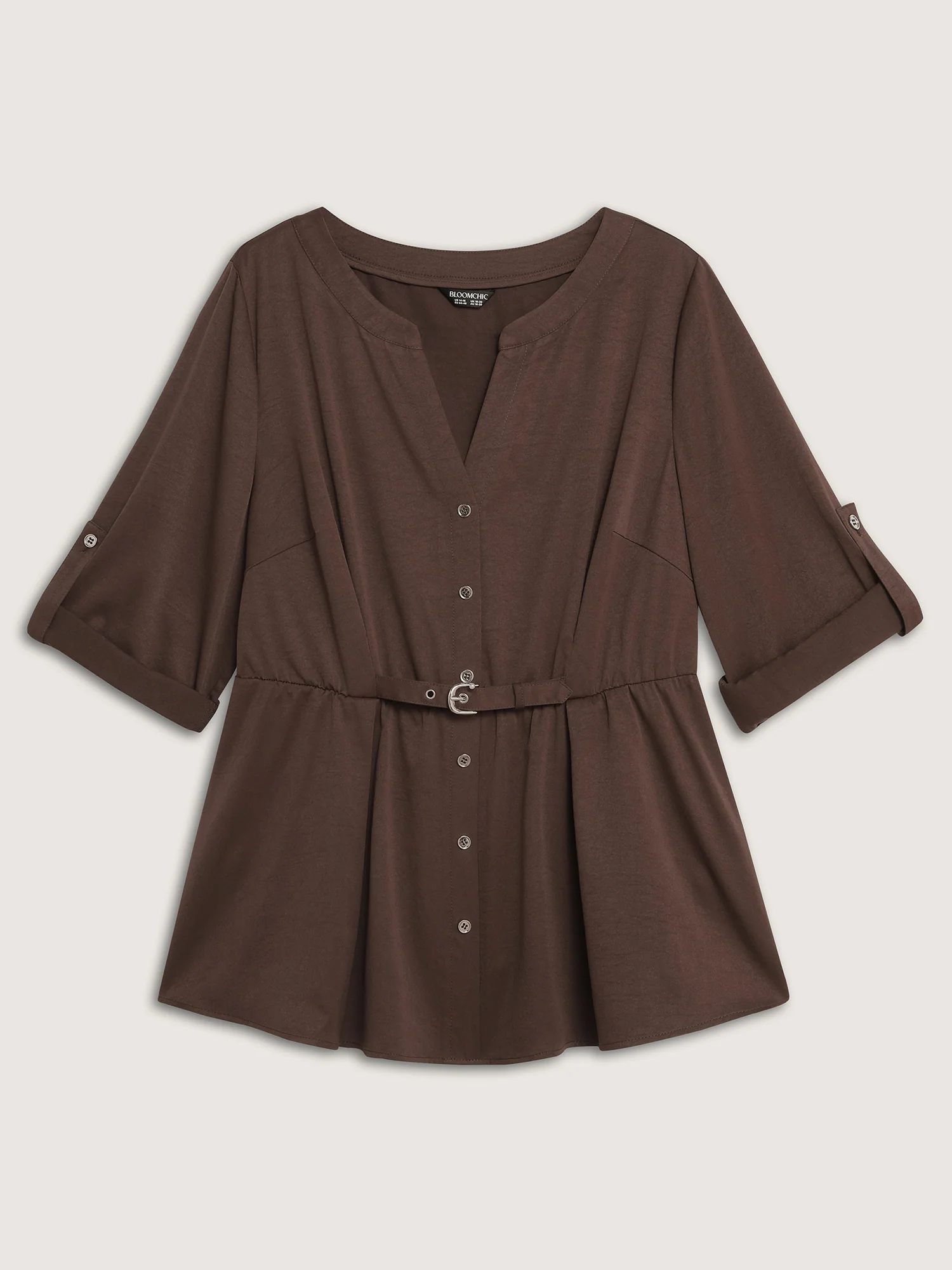 Waist Defining Tab Sleeve Blouse - Image 7
