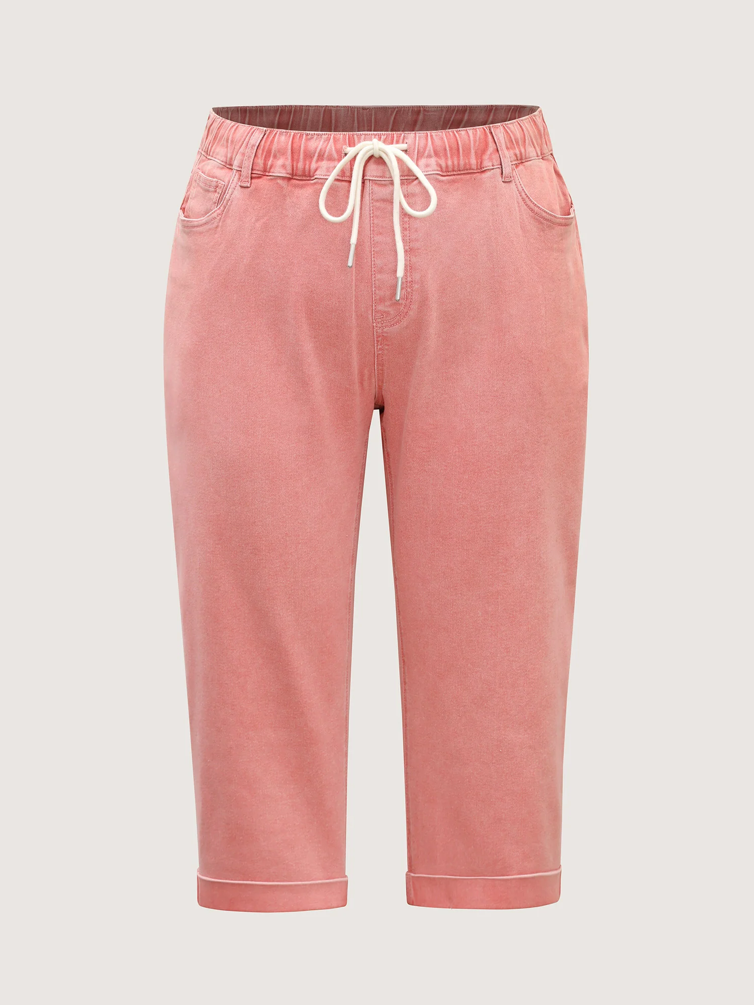 Pull-On Lace Detail Capri Straight-Leg Jeans - Image 7