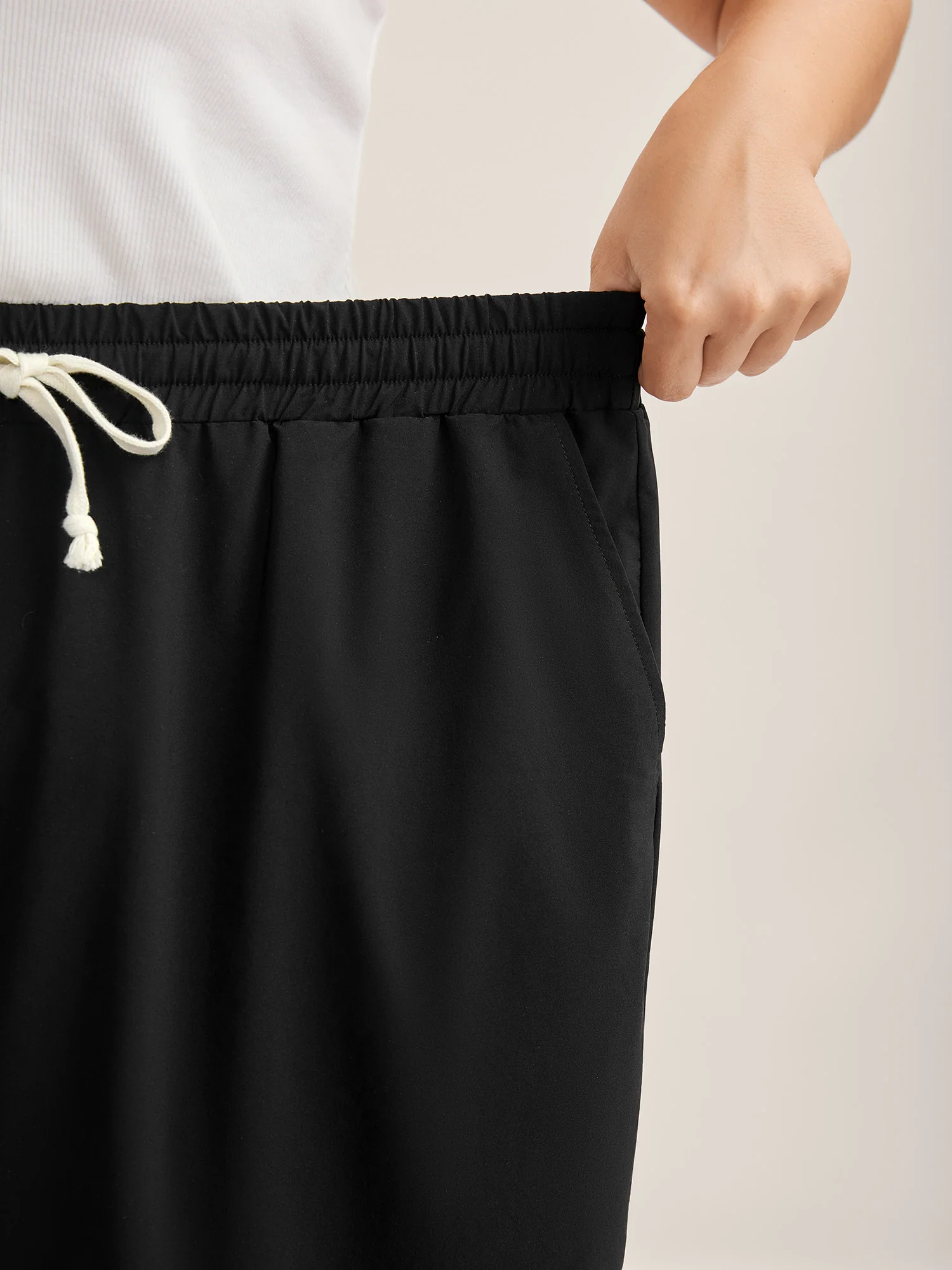 Quick-Dry Waist Drawstring Straight-Leg Pants - Image 3