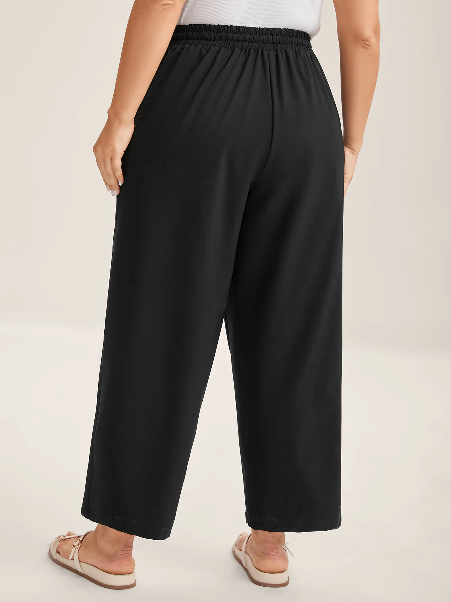 Quick-Dry Waist Drawstring Straight-Leg Pants - Image 4