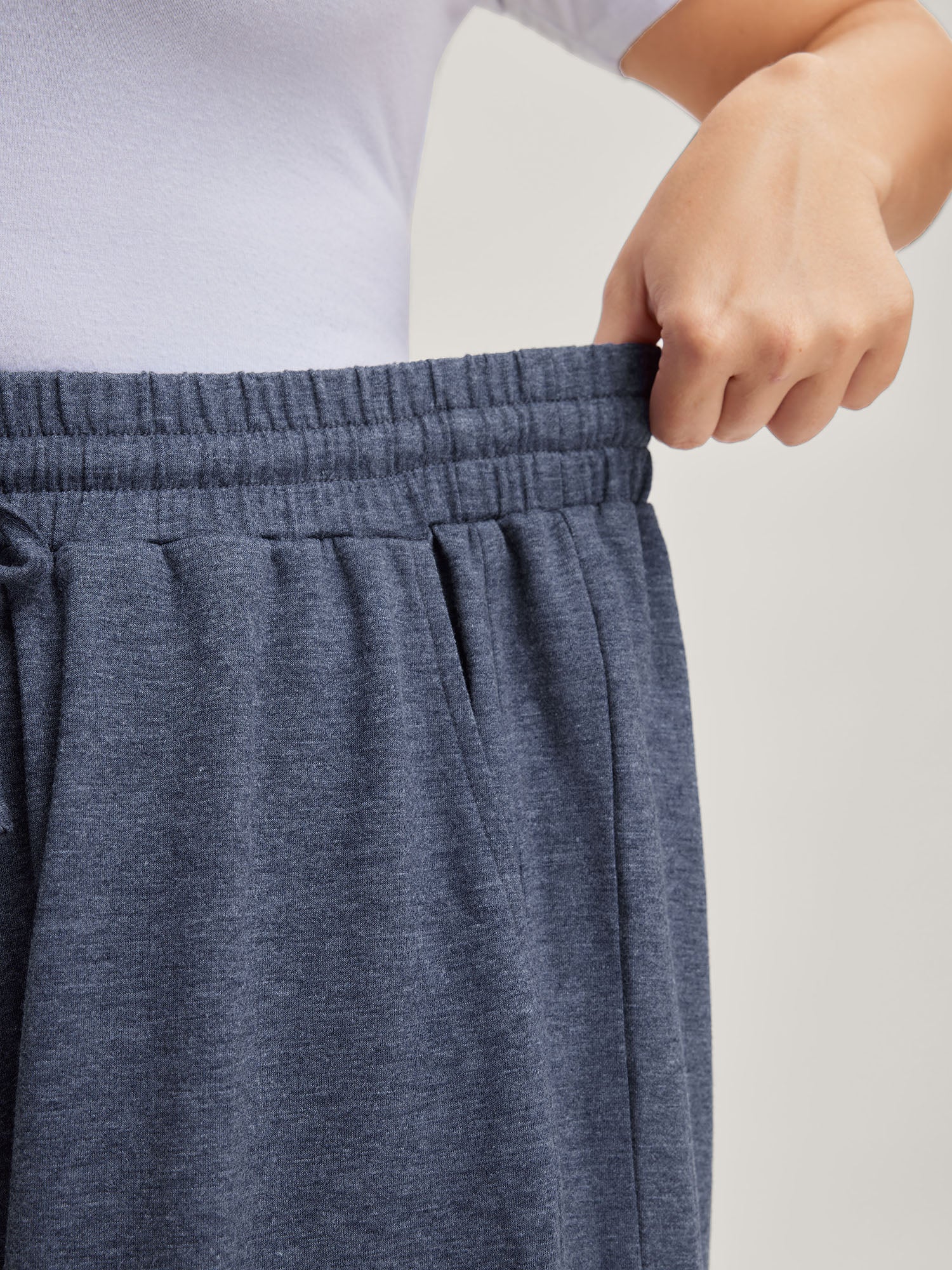 Waist Drawstring Split Hem Wide-Leg Pants - Image 3