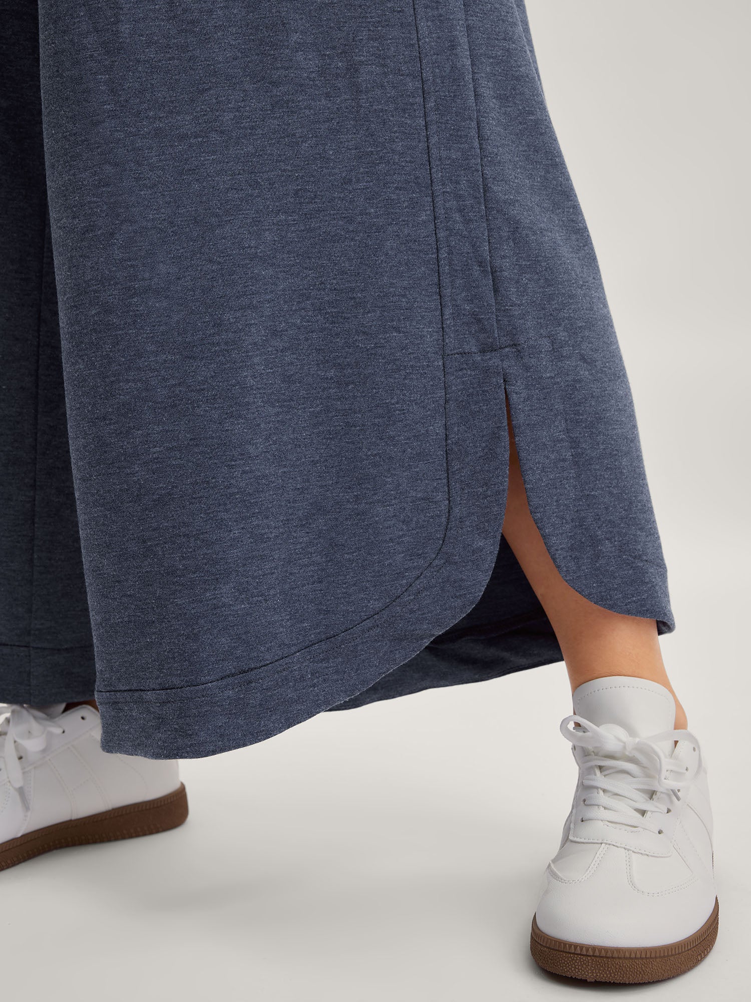 Waist Drawstring Split Hem Wide-Leg Pants - Image 5