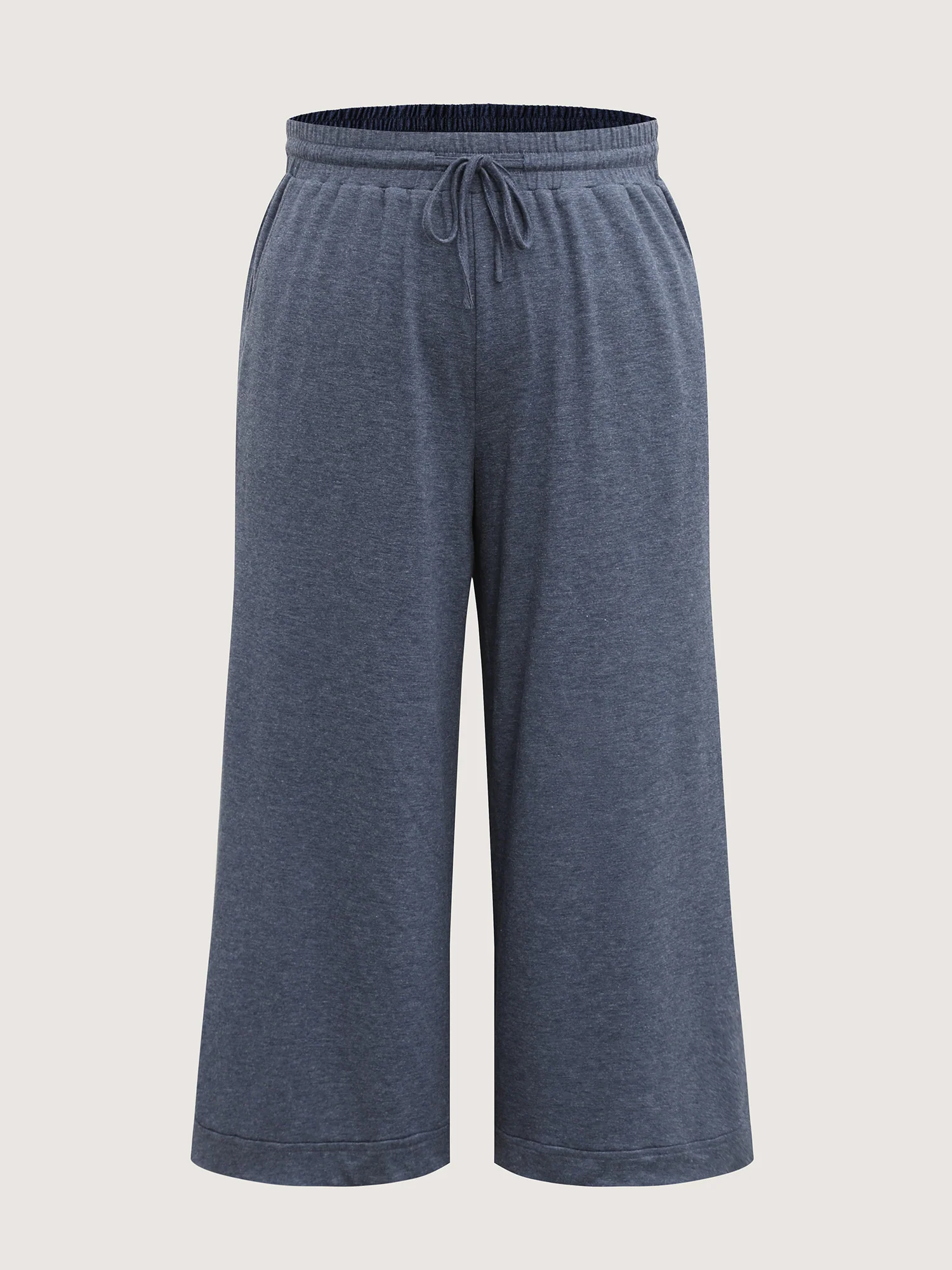 Waist Drawstring Split Hem Wide-Leg Pants - Image 9