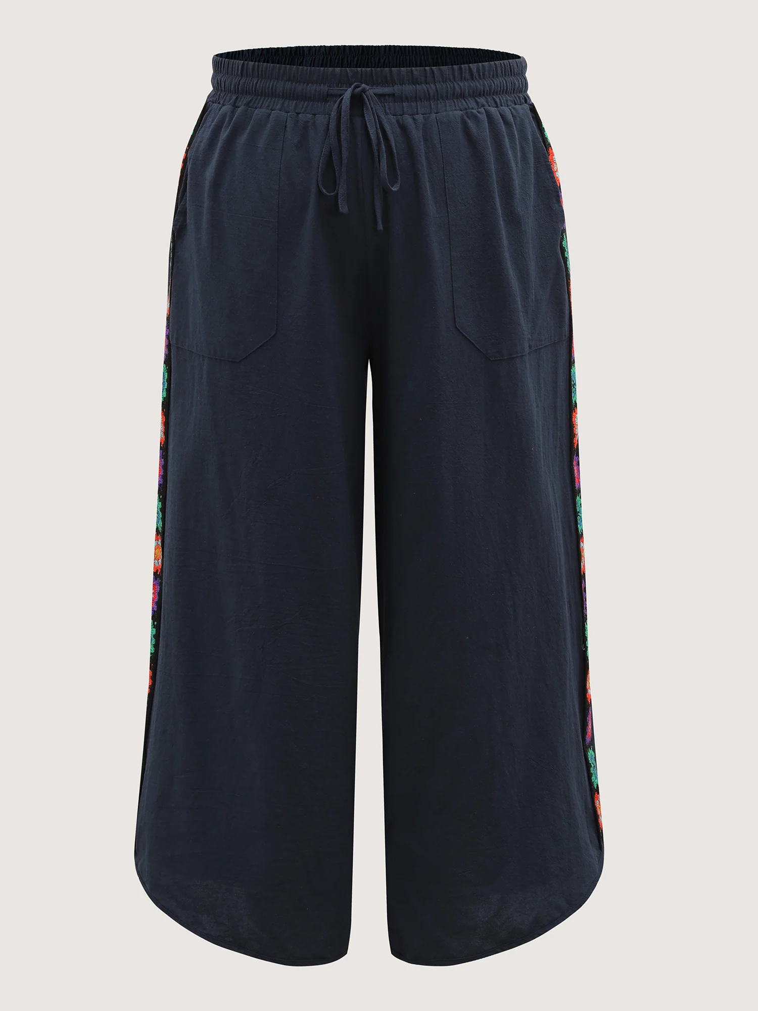 Waist Drawstring Wide-Leg Pants - Image 9