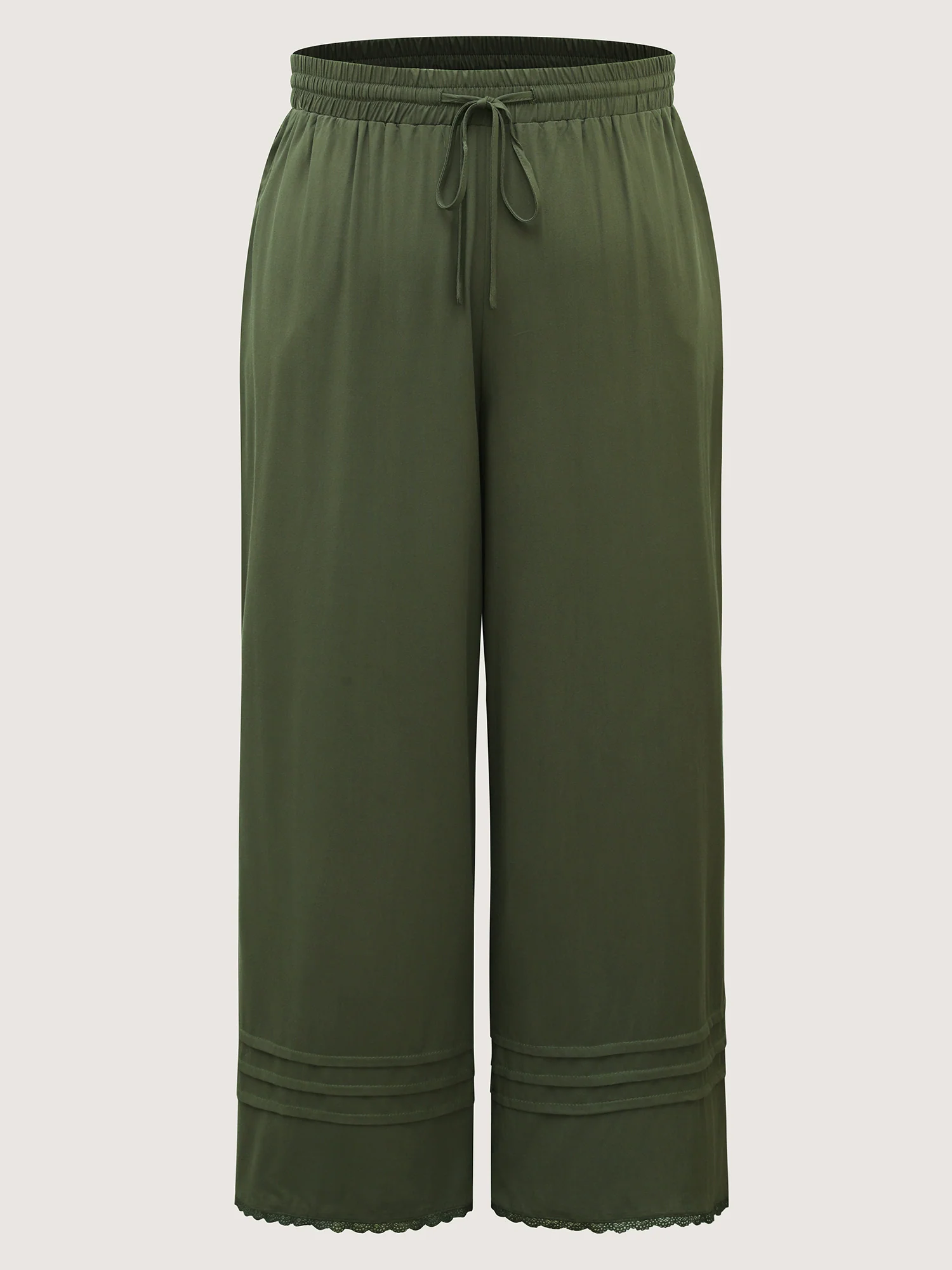Waist Drawstring Wide-Leg Pleated Pants - Image 7