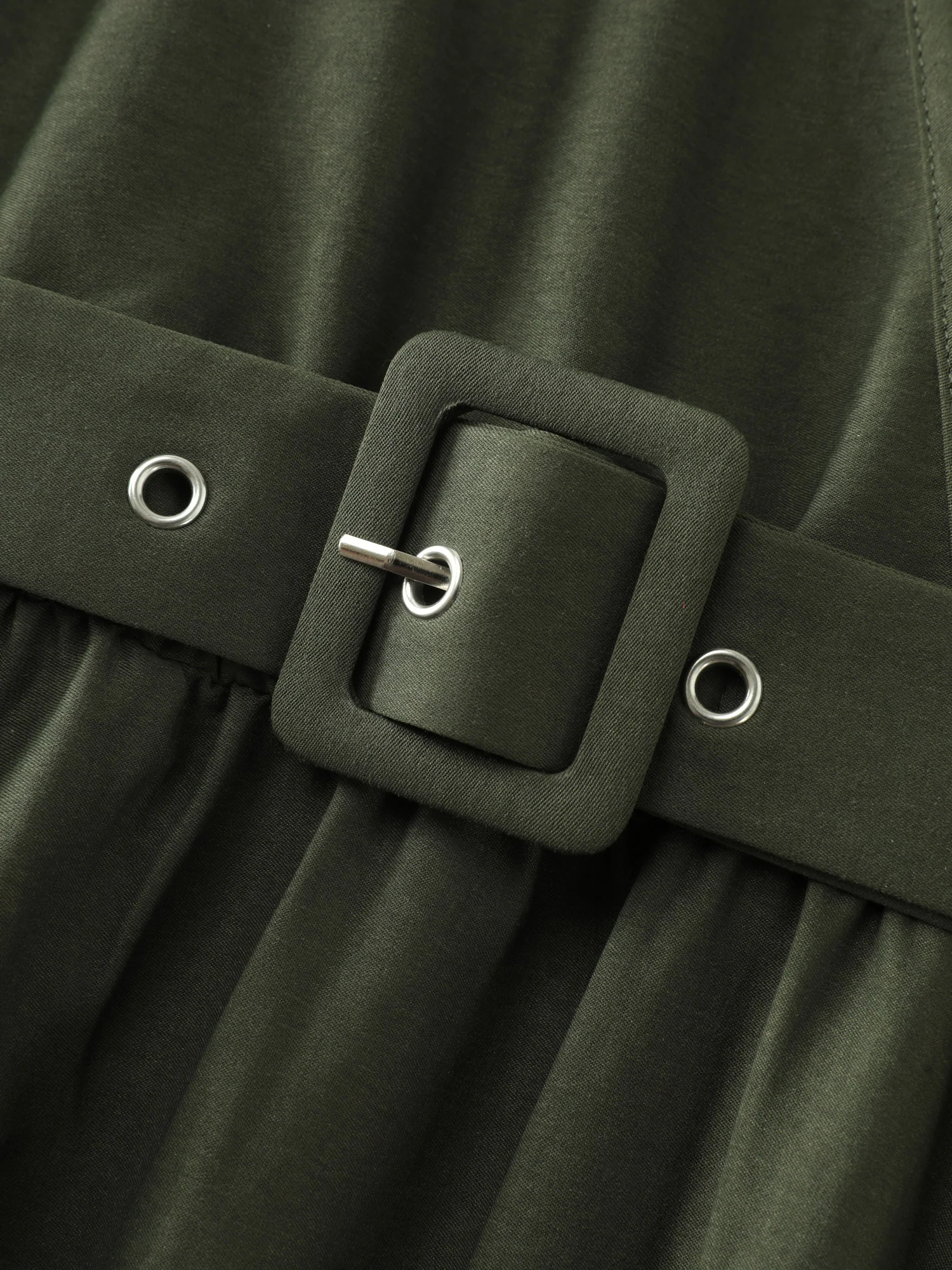 Waist-Tie Asymmetrical Hem Pockets Midi Dress - Image 6