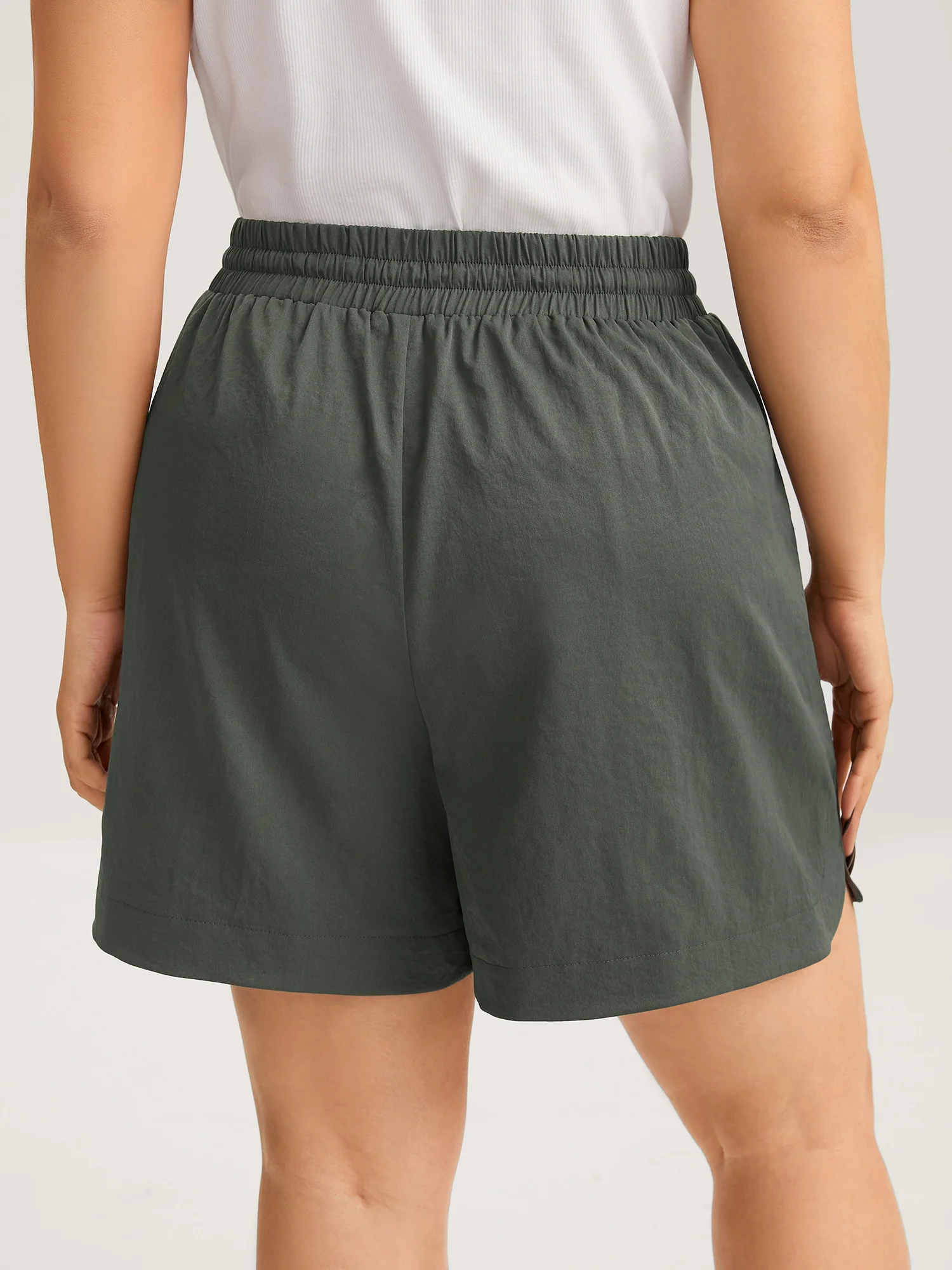 Waist-Tie Solid Wide-Leg Shorts - Image 6