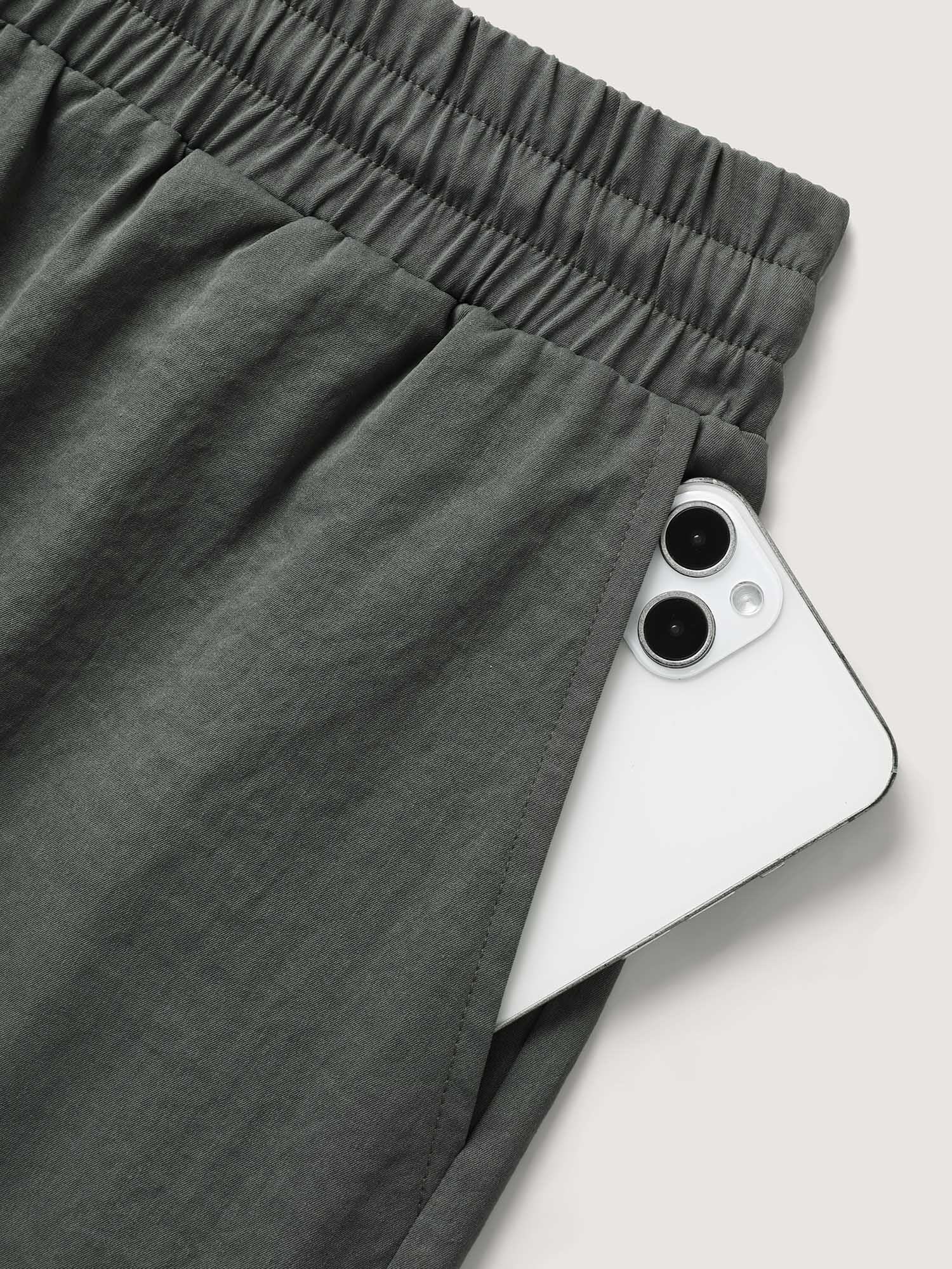 Waist-Tie Solid Wide-Leg Shorts - Image 7