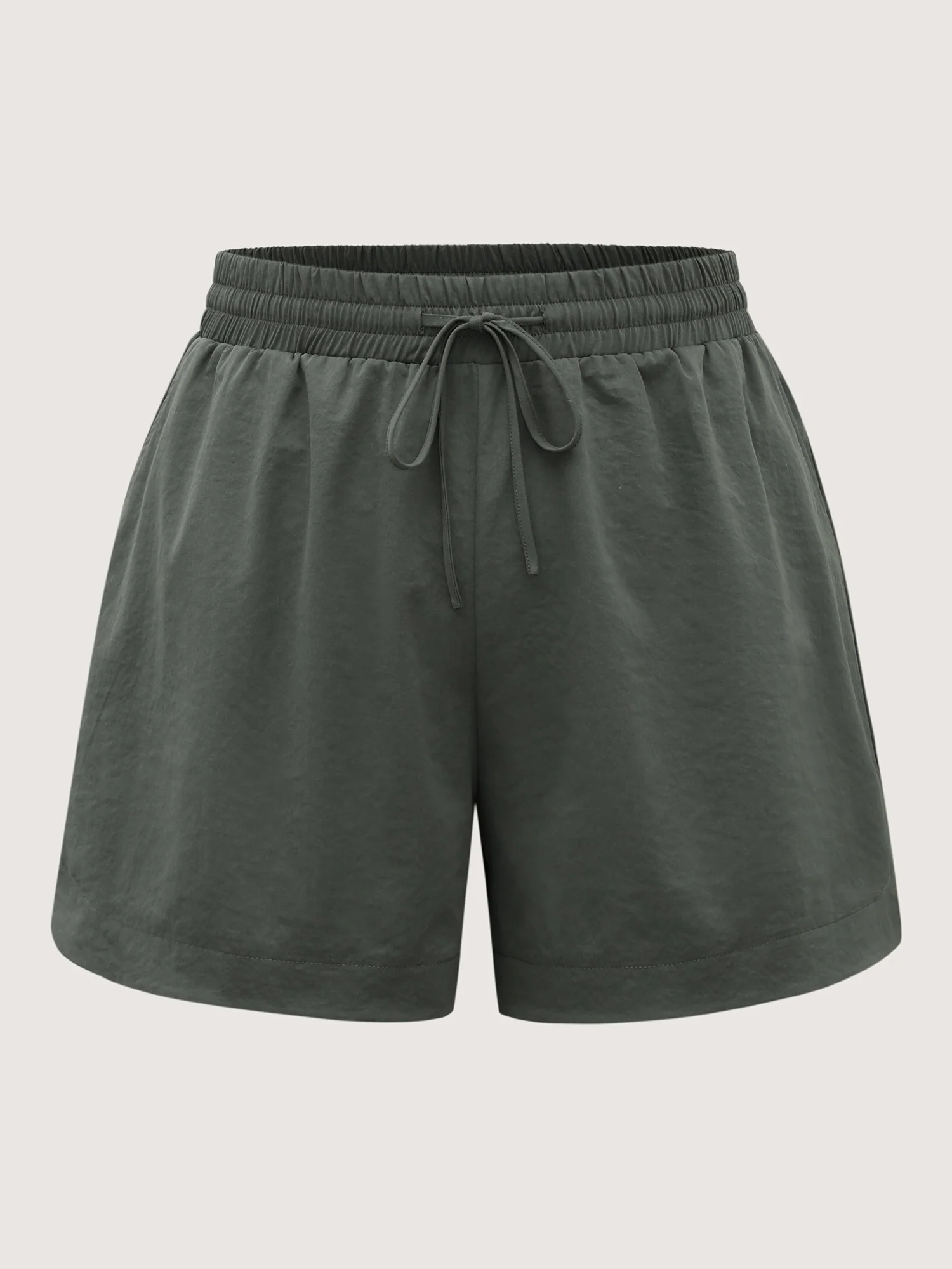 Waist-Tie Solid Wide-Leg Shorts - Image 9
